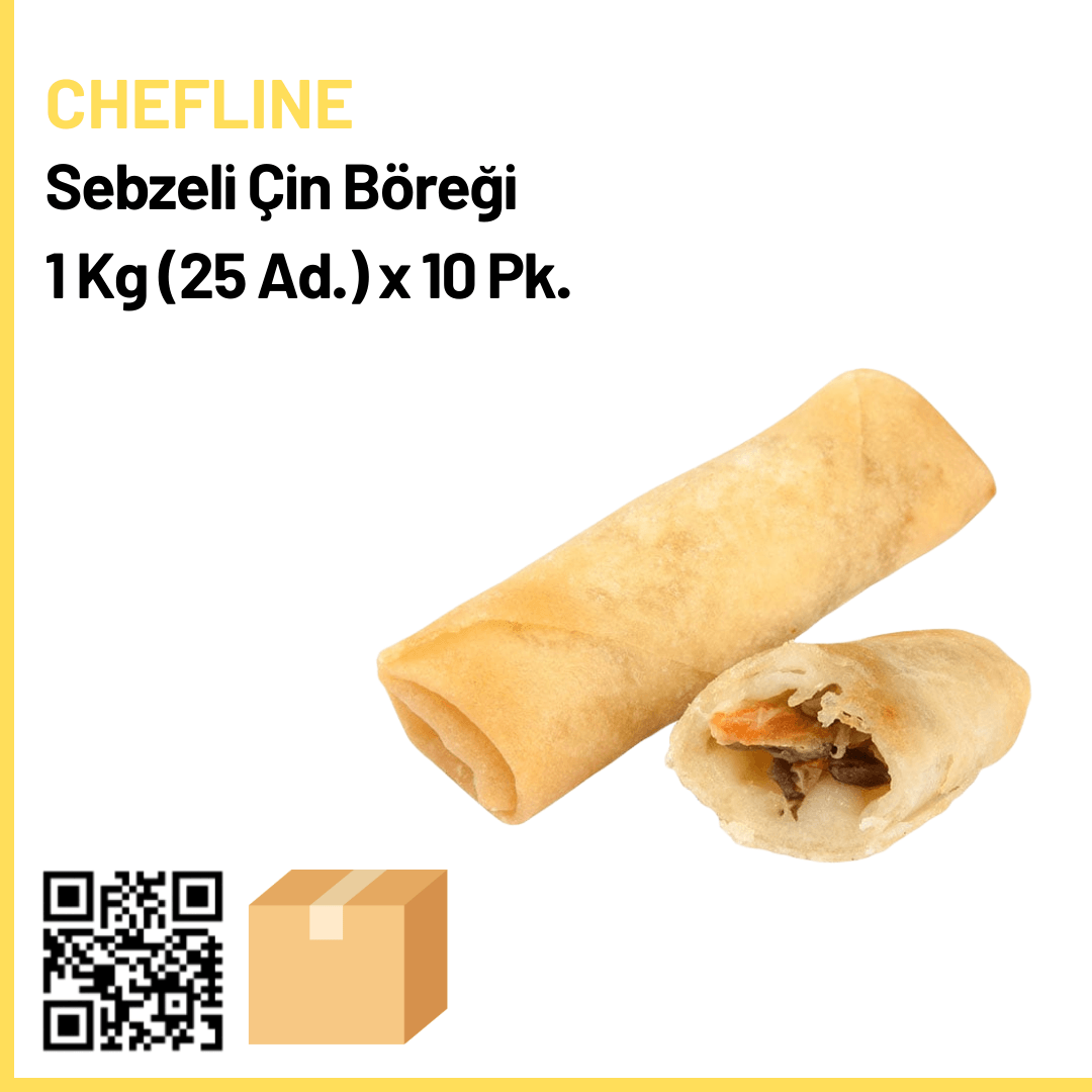 Chefline Sebzeli Çin Böreği 1 Kg (25 Ad.) x 10 Pk.(Pk: 400₺)