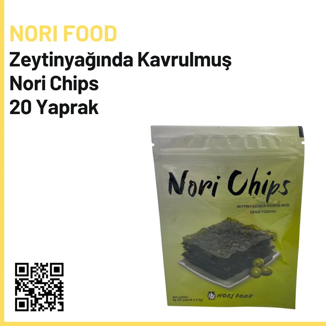 Nori Food Zeytinyağında Kavrulmuş Nori Chips 20 Yaprak
