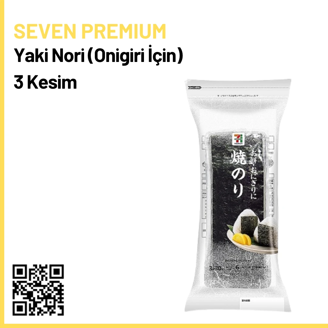 Seven Premium Yaki Nori (Onigiri İçin) – 3 Kesim x 30 Ad.