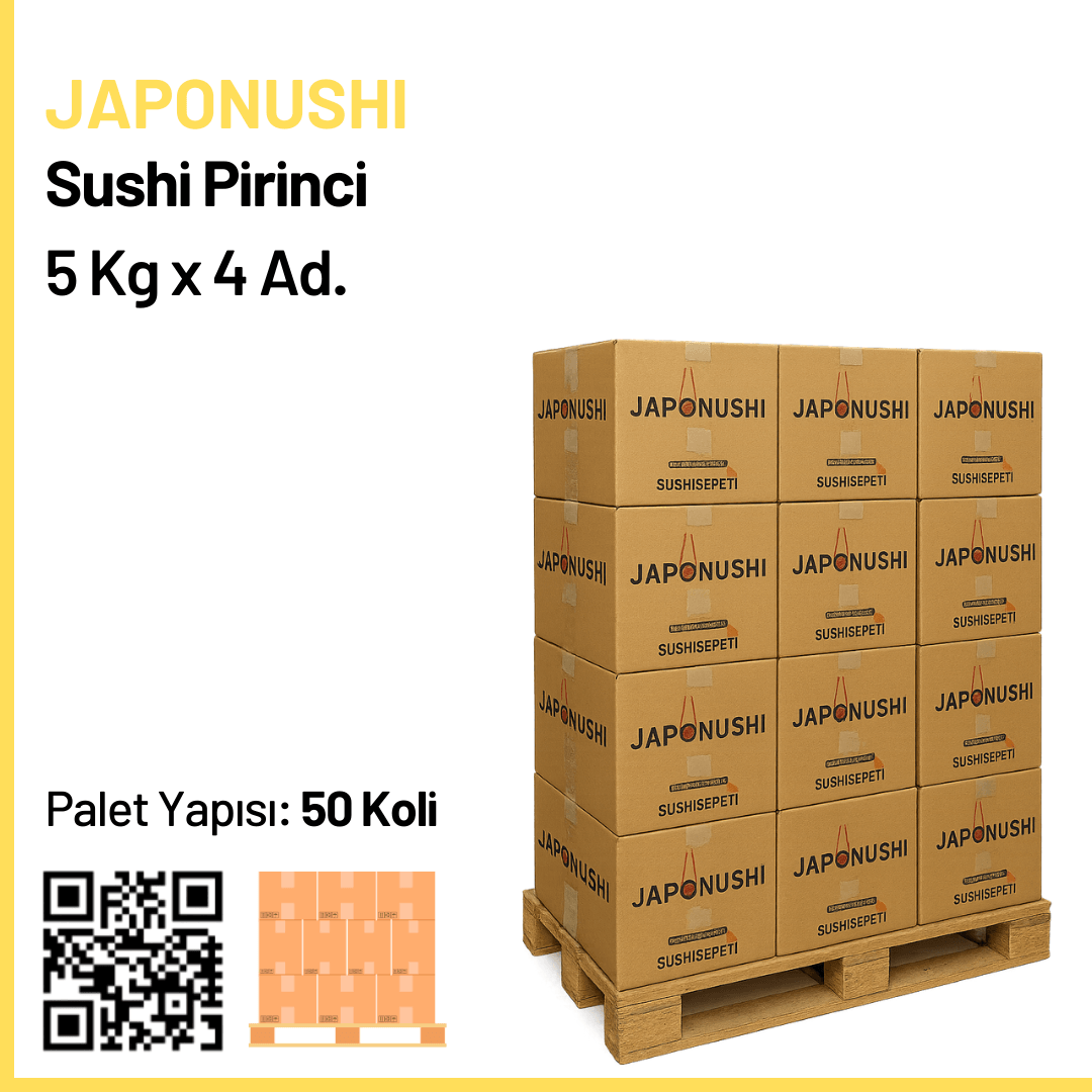 Japonushi Sushi Pirinci 5 Kg (Sushi Rice) x 4 x 50 Koli