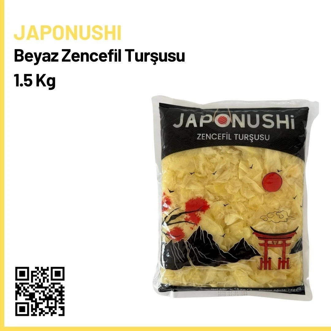 Japonushi Beyaz Zencefil Turşusu 1.5 Kg x 10 x 54 Koli