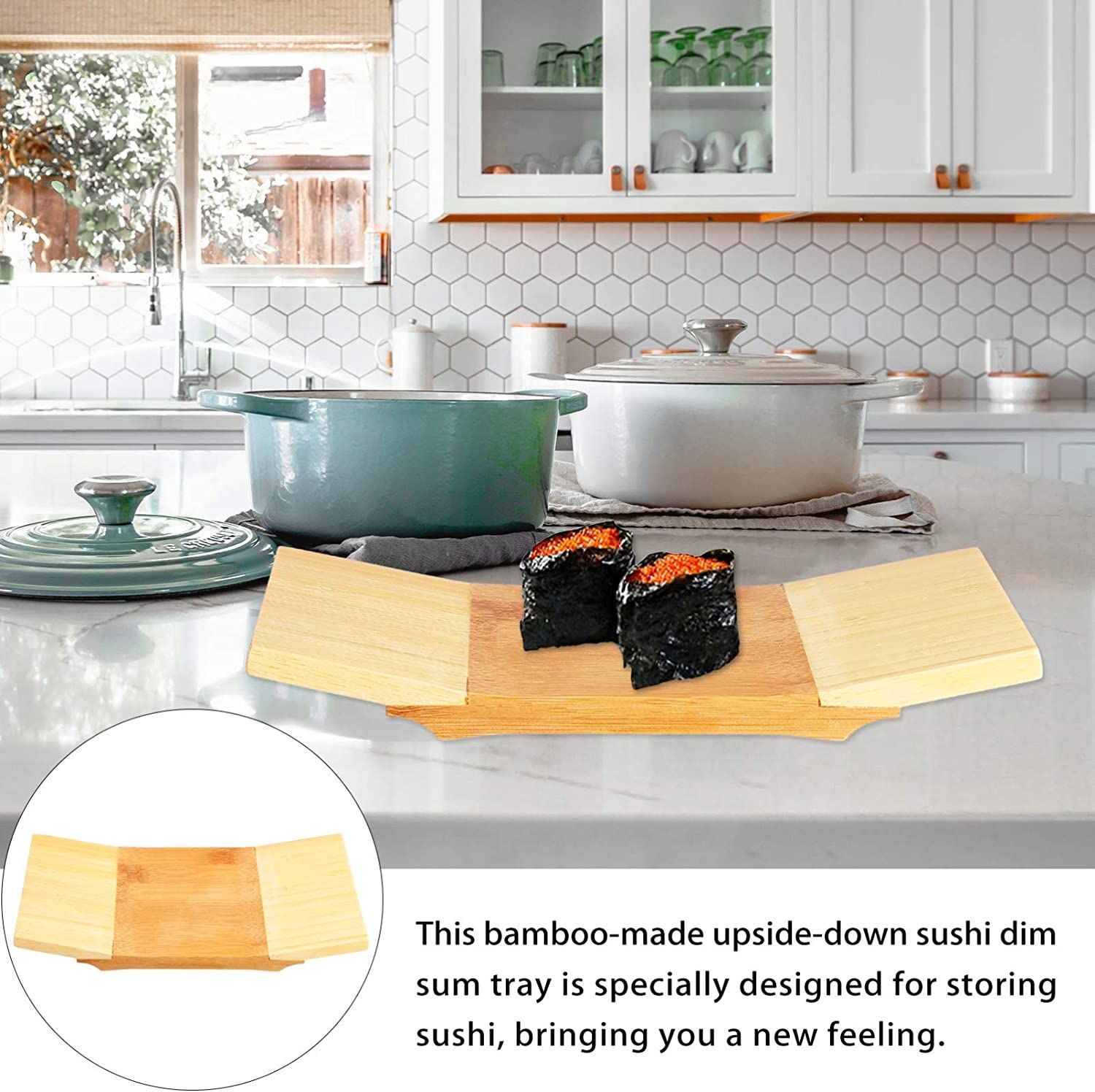 Greatwall Bamboo Sushi Serving Plate 21x11.5x2.7 cm