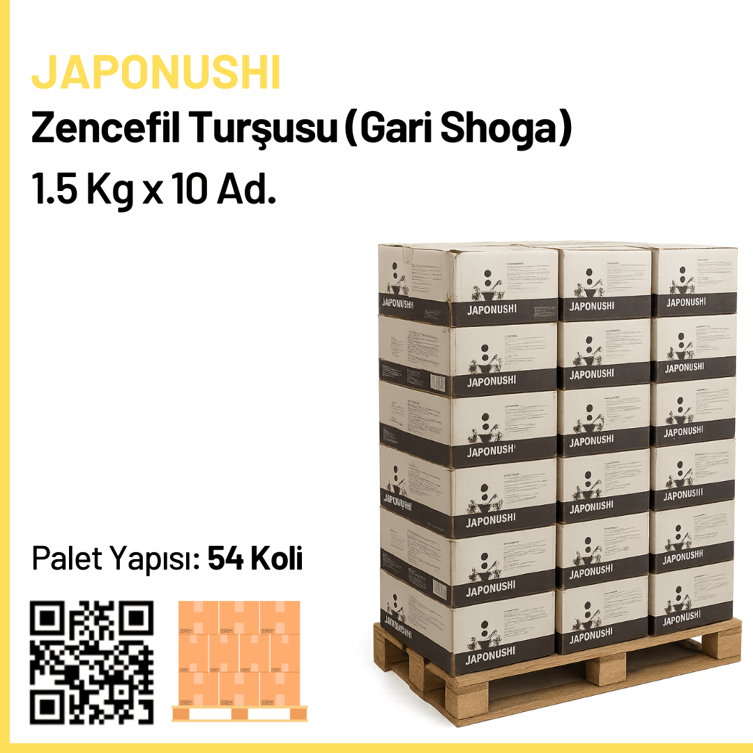 Japonushi Beyaz Zencefil Turşusu 1.5 Kg x 10 x 54 Koli
