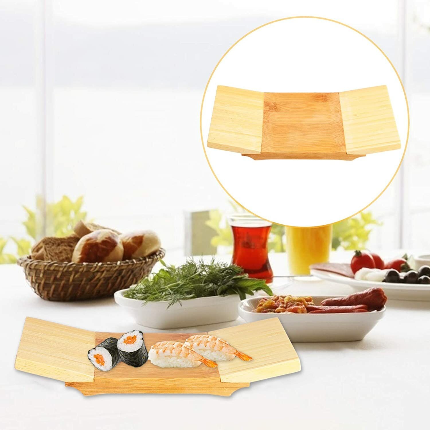 Greatwall Bamboo Sushi Serving Plate 21x11.5x2.7 cm
