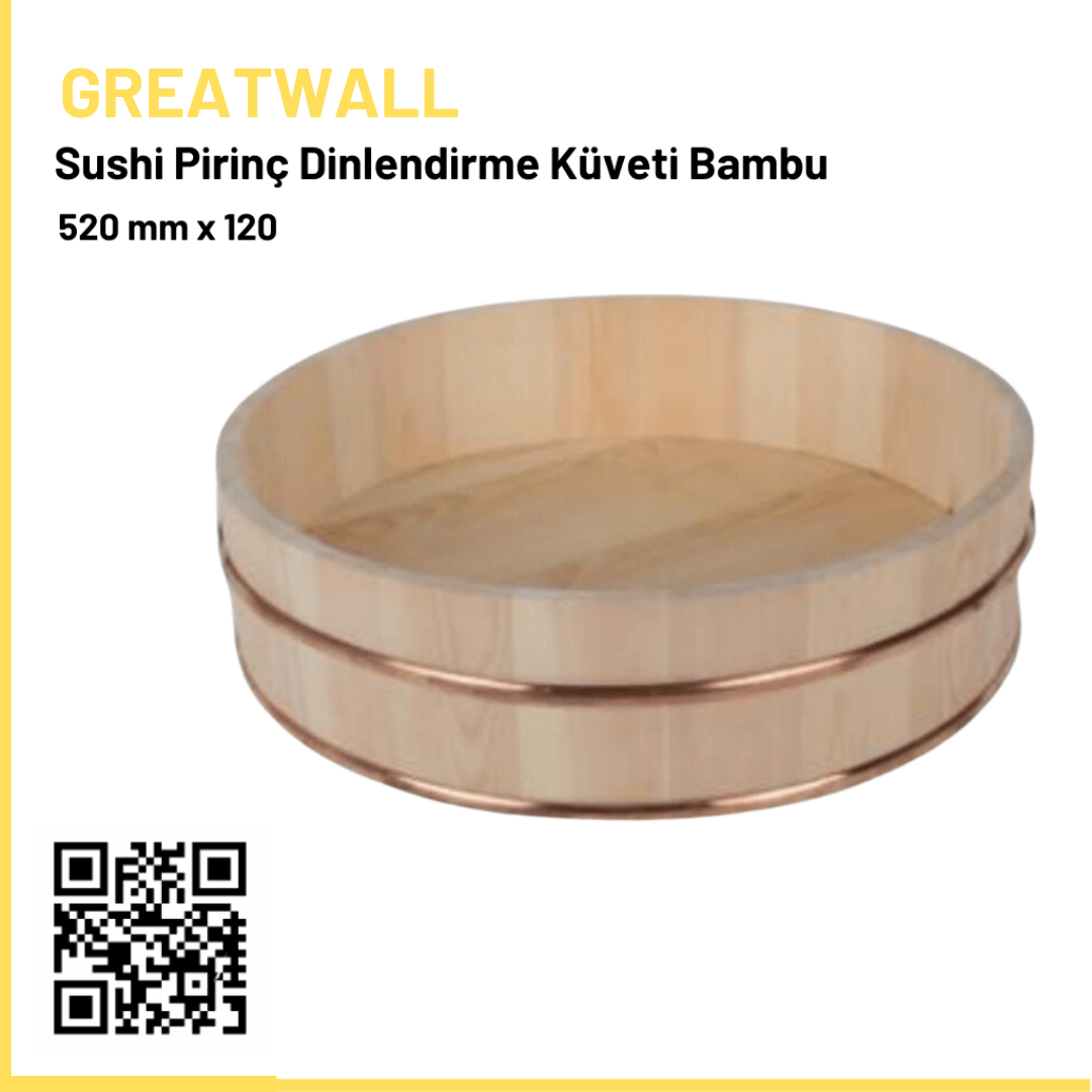 Bambu Sushi Pirinç Dinlendirme Küveti Bambu 52 Cm x 14 Cm