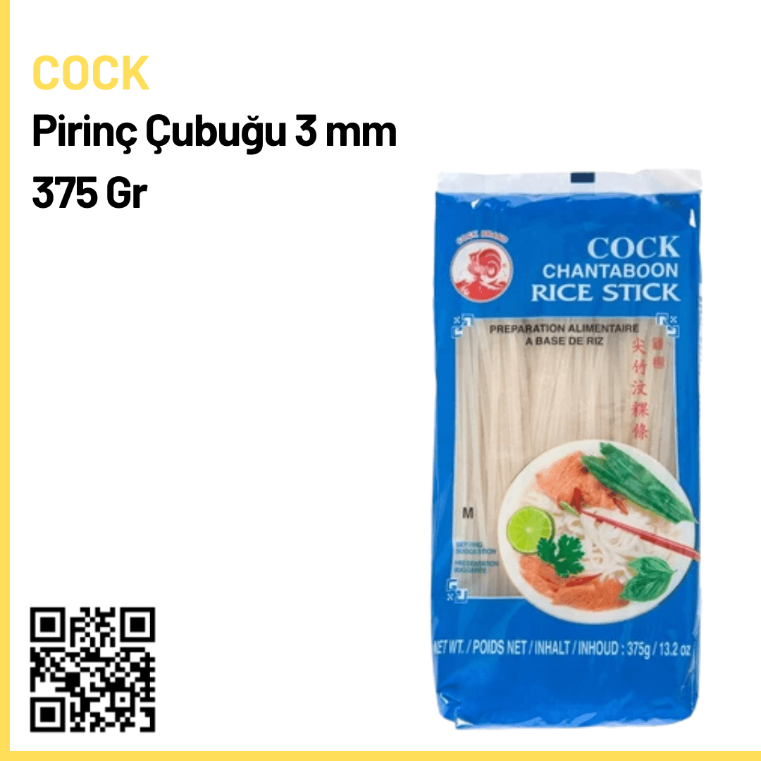 Cock Pirinç Çubuğu (Rice Stick) 3 mm 375 Gr