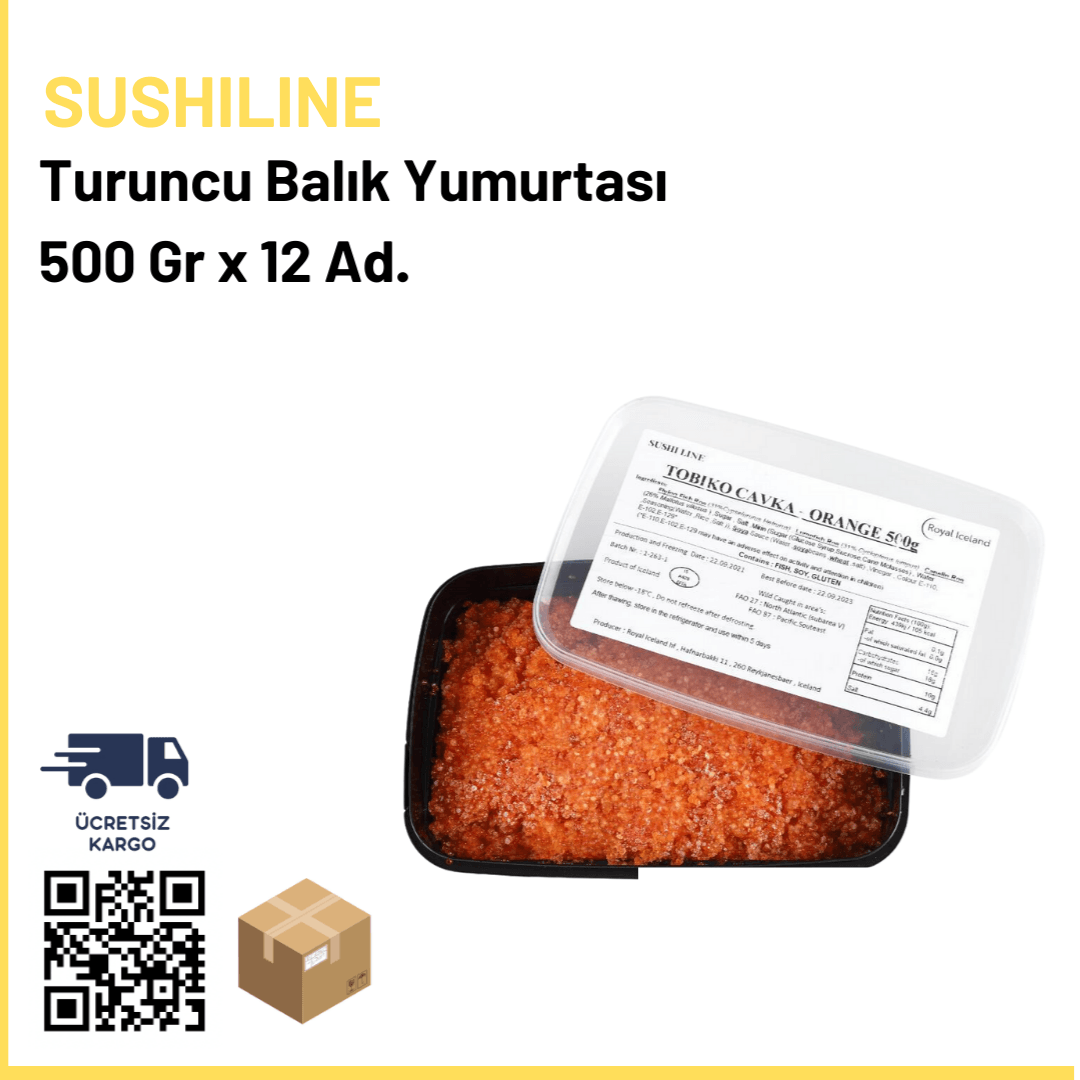 Tobiko Cavka Turuncu Balık Yumurtası 500 gr x12 (Ad: 1550₺)