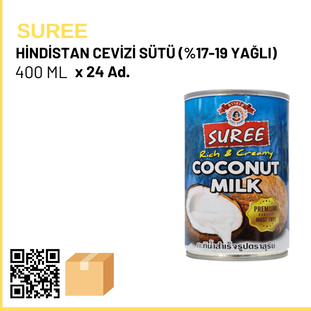 Suree Coconut Milk 400 ml (17-19% Fat) x24 (Name: 85₺)