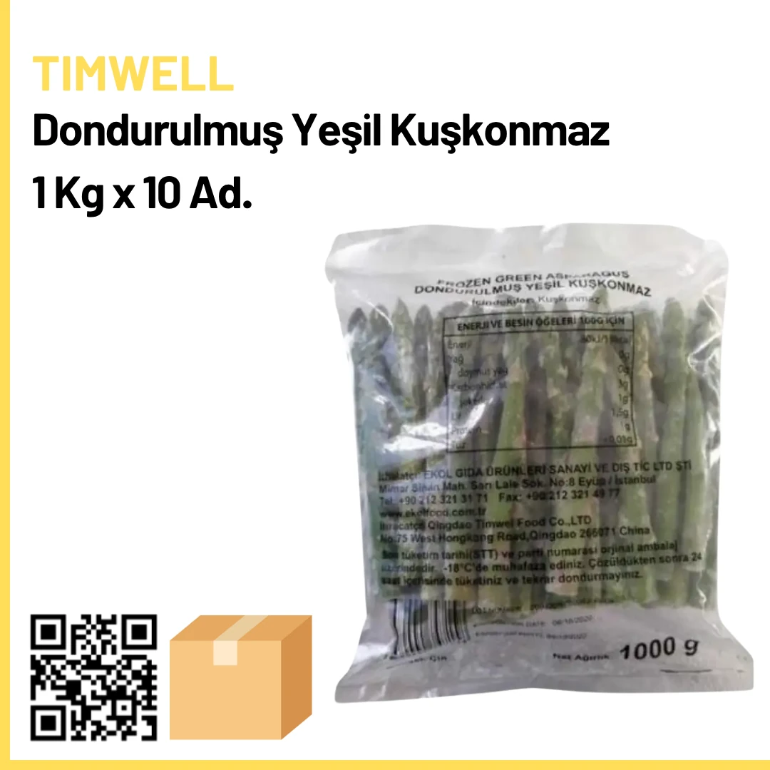 Tımwel Dondurulmuş Yeşil Kuşkonmaz 1 Kg x 10 (Ad: 750₺)