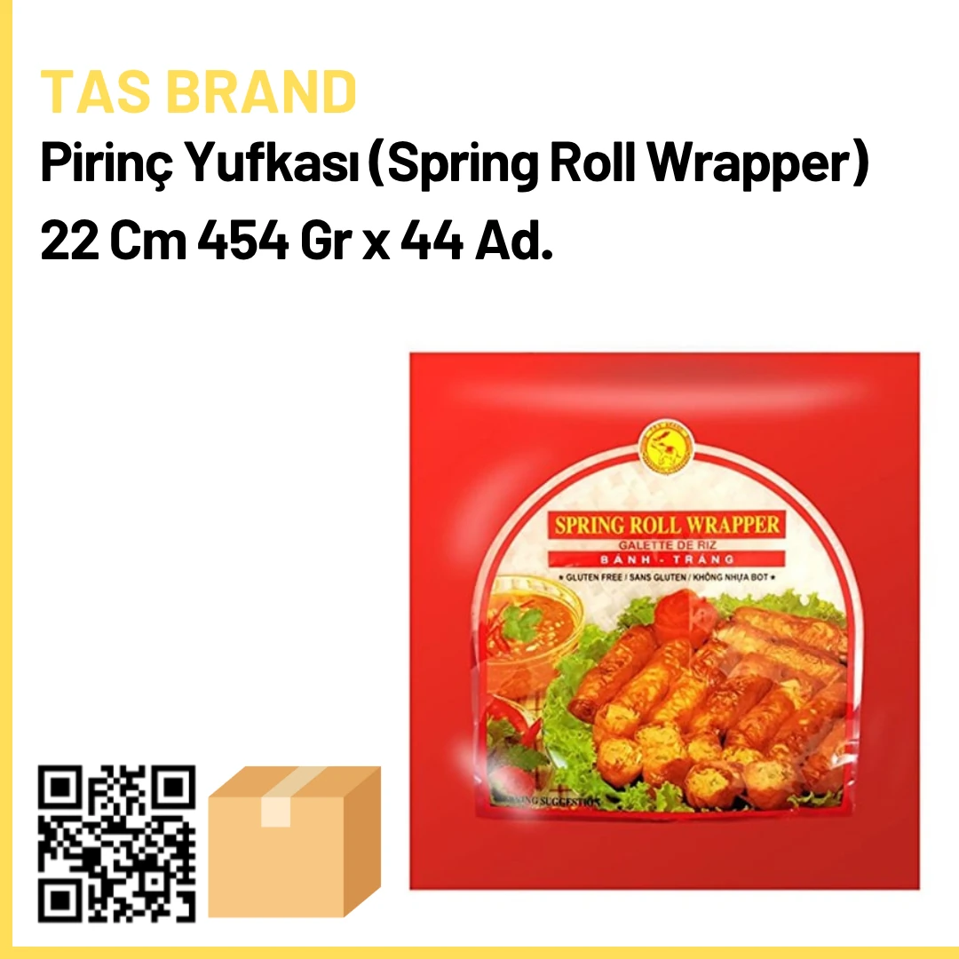 TAS Brand Pirinç Yufkası (Spring Roll Wrapper) 22 Cm 454 Gr x 44 (Ad: 290₺)