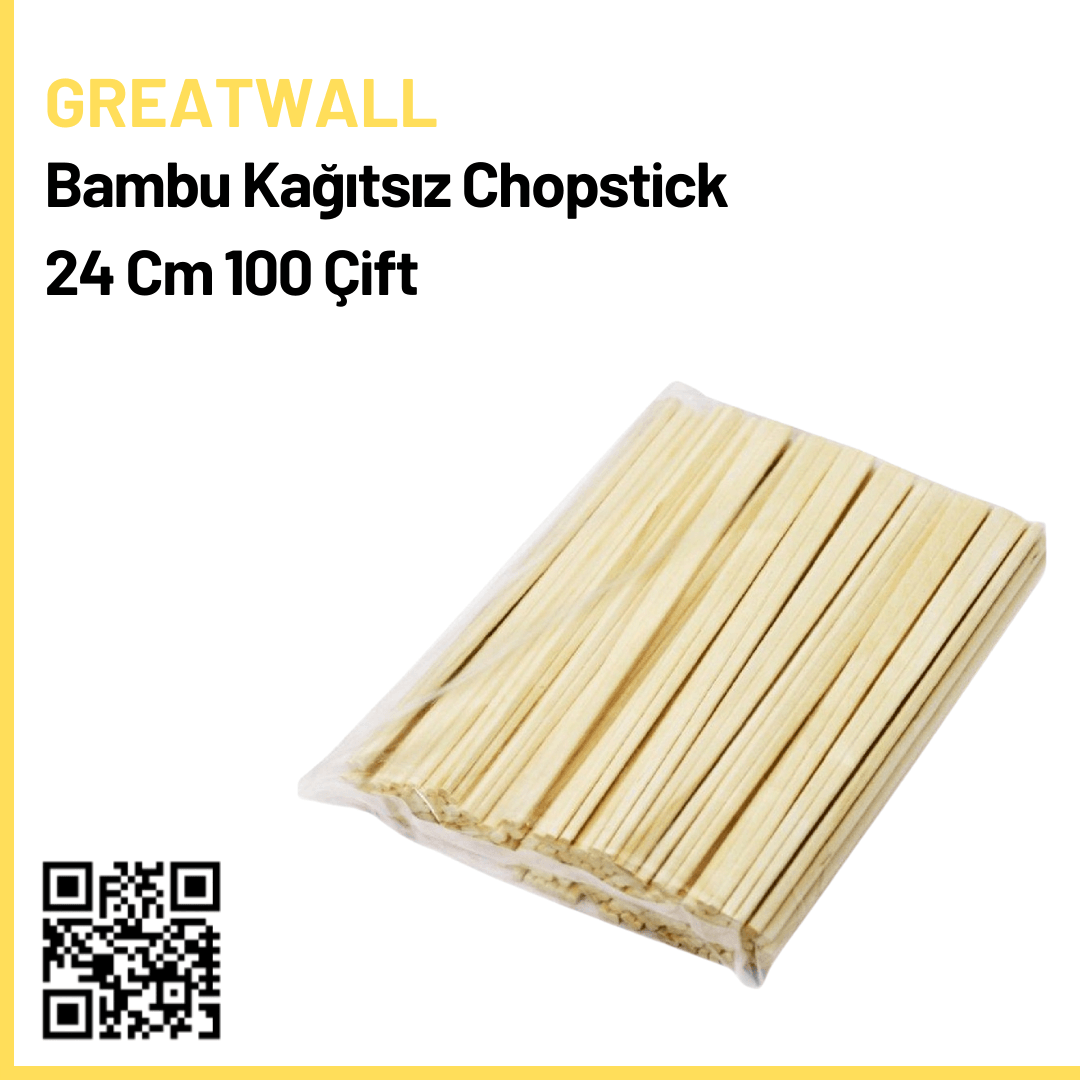 Kağıtsız Bambu Chopstick 24 Cm 100 Çift