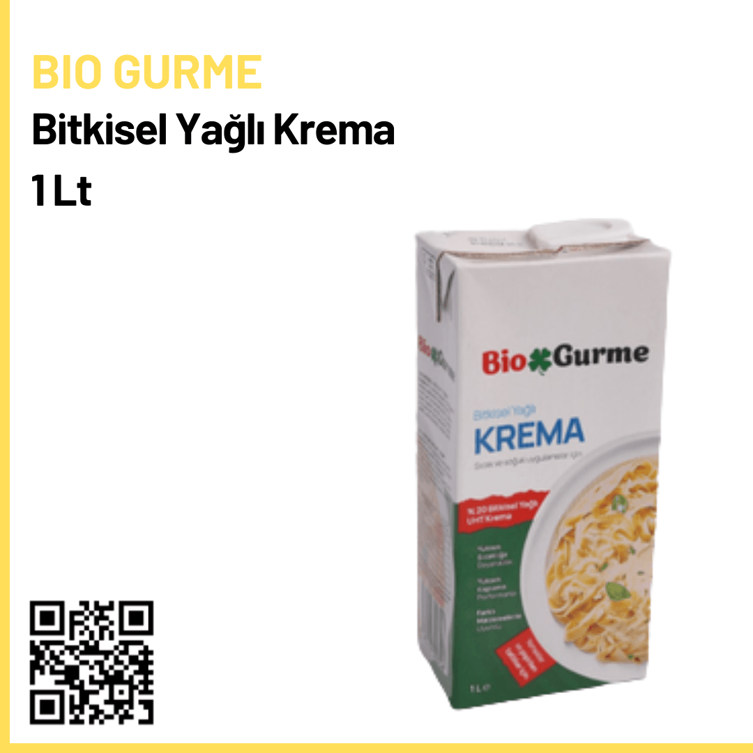 Bio Gurme Bitkisel Yağlı Krema 1 Lt