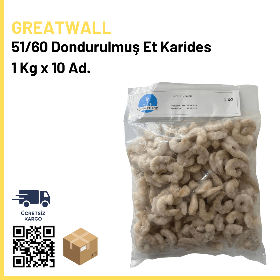 51/60 Dondurulmuş Et Karides 1 Kg