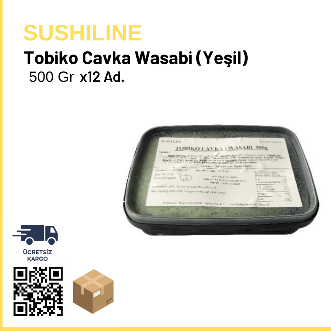 Tobiko Cavka Wasabi (Yeşil) Balık Yumurtası 500 gr x12 (Ad: 1300₺)