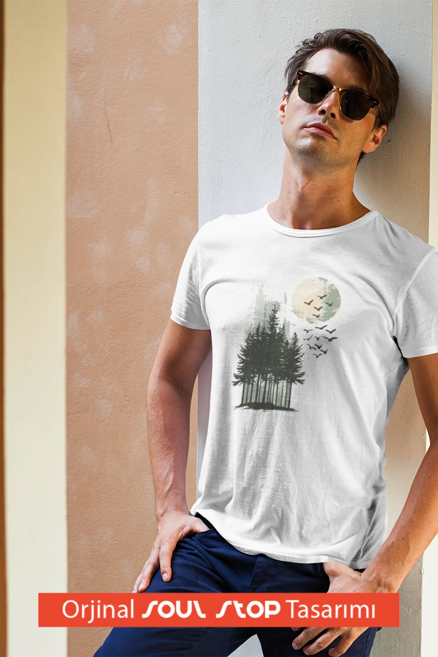  Moonlight Forest Unisex Erkek T-Shirt – Soul Stop Özgün Tasarımı