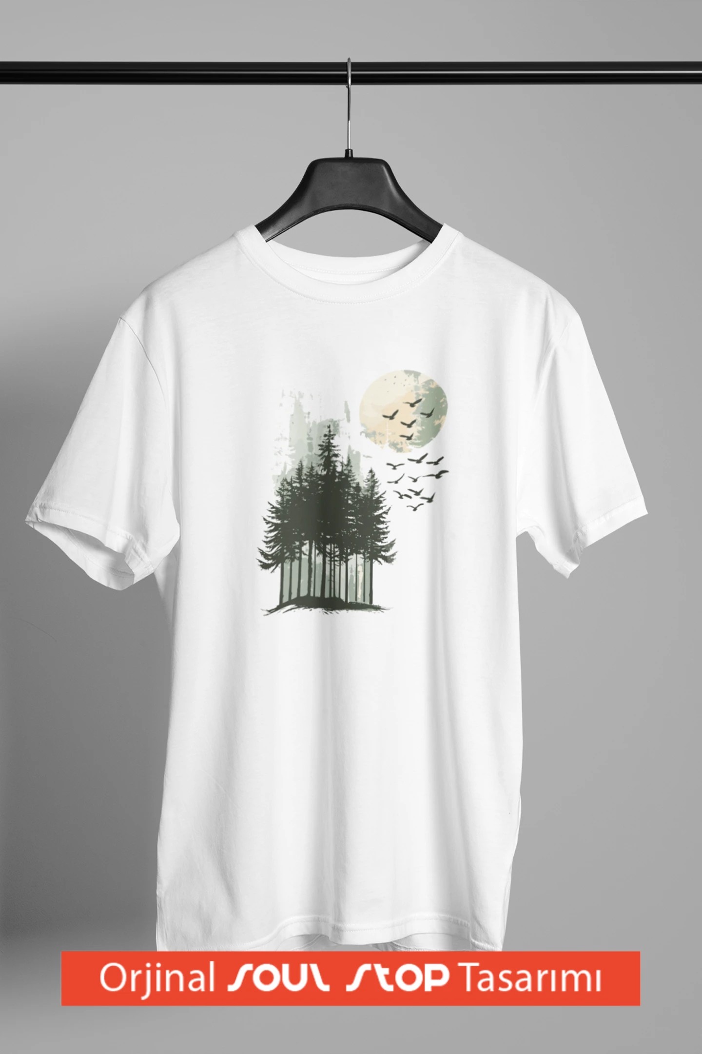  Moonlight Forest Unisex Erkek T-Shirt – Soul Stop Özgün Tasarımı