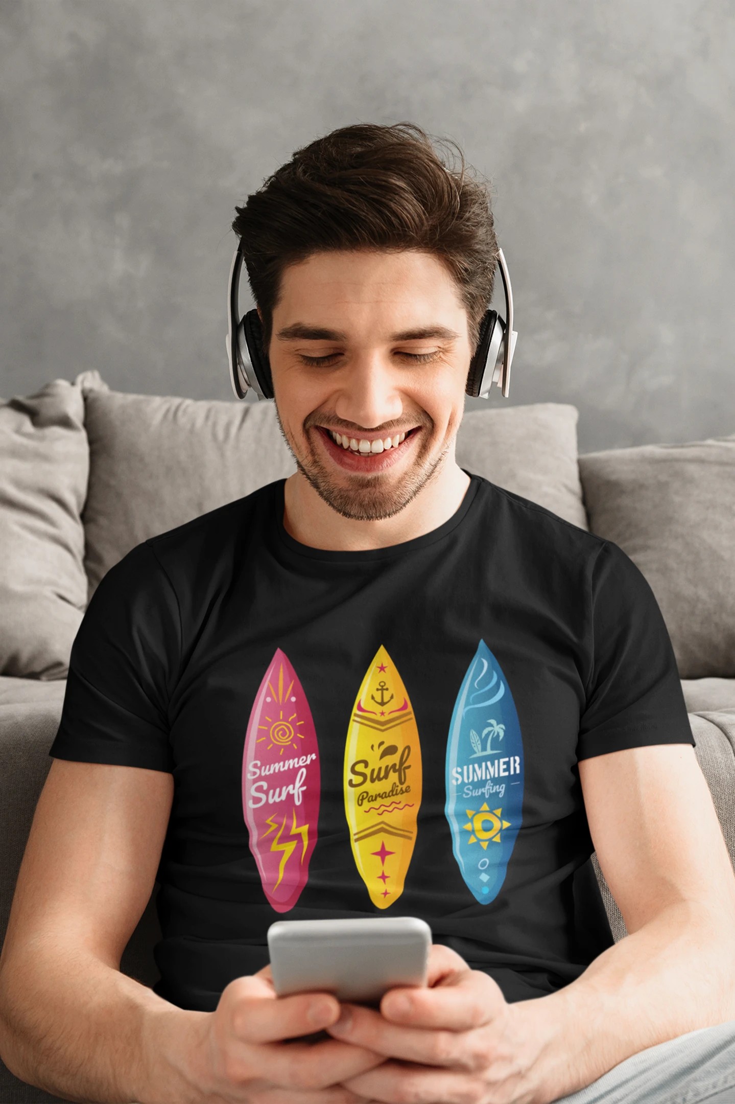 Summer Surfboards Unisex Erkek T-Shirt – Soul Stop Özgün Tasarımı
