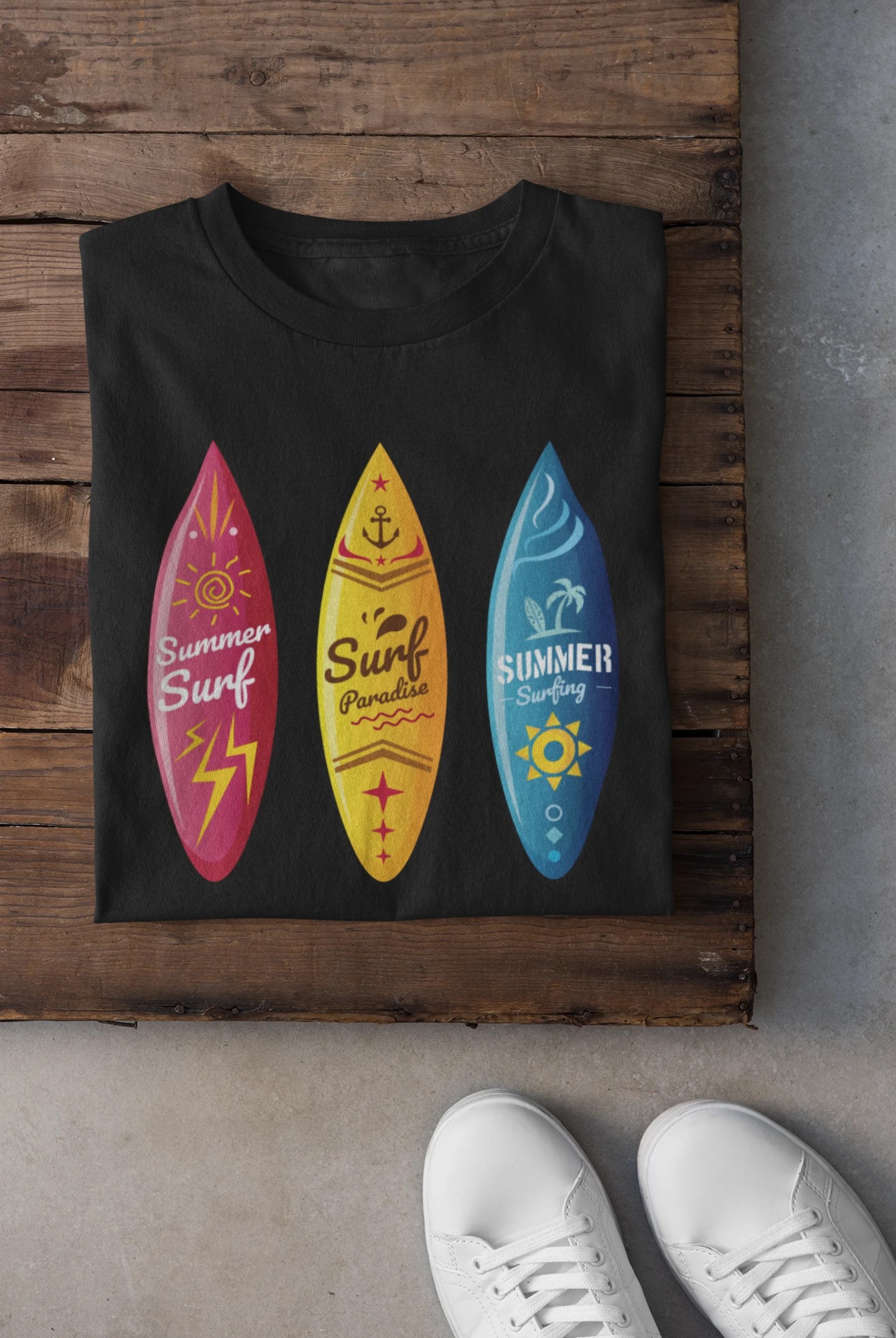 Summer Surfboards Unisex Erkek T-Shirt – Soul Stop Özgün Tasarımı
