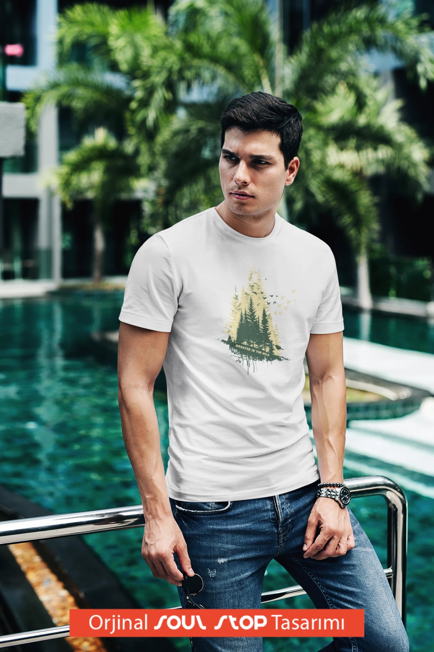  Breathe in the Wild Unisex Erkek T-Shirt – Soul Stop Özgün Tasarımı