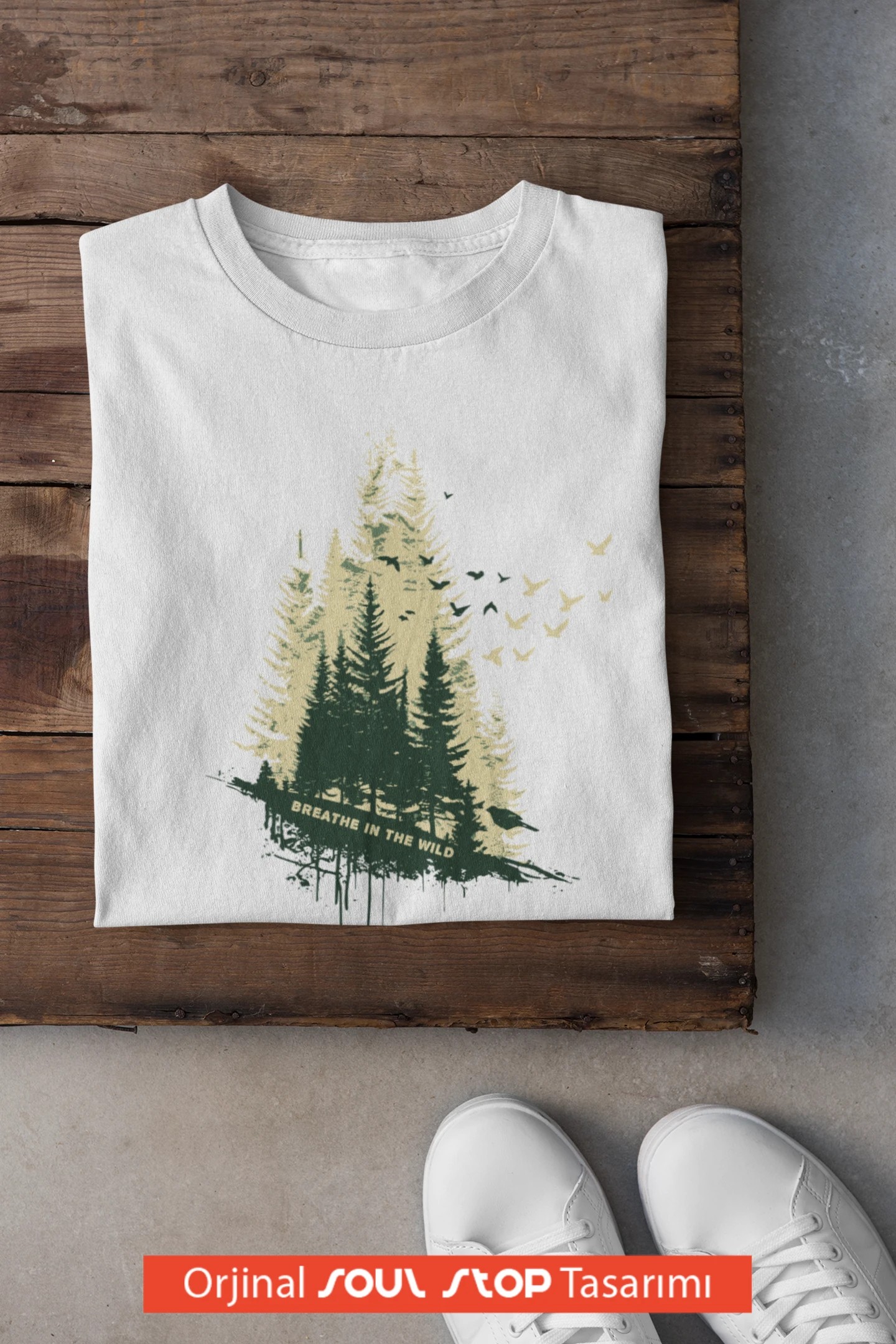  Breathe in the Wild Unisex Erkek T-Shirt – Soul Stop Özgün Tasarımı