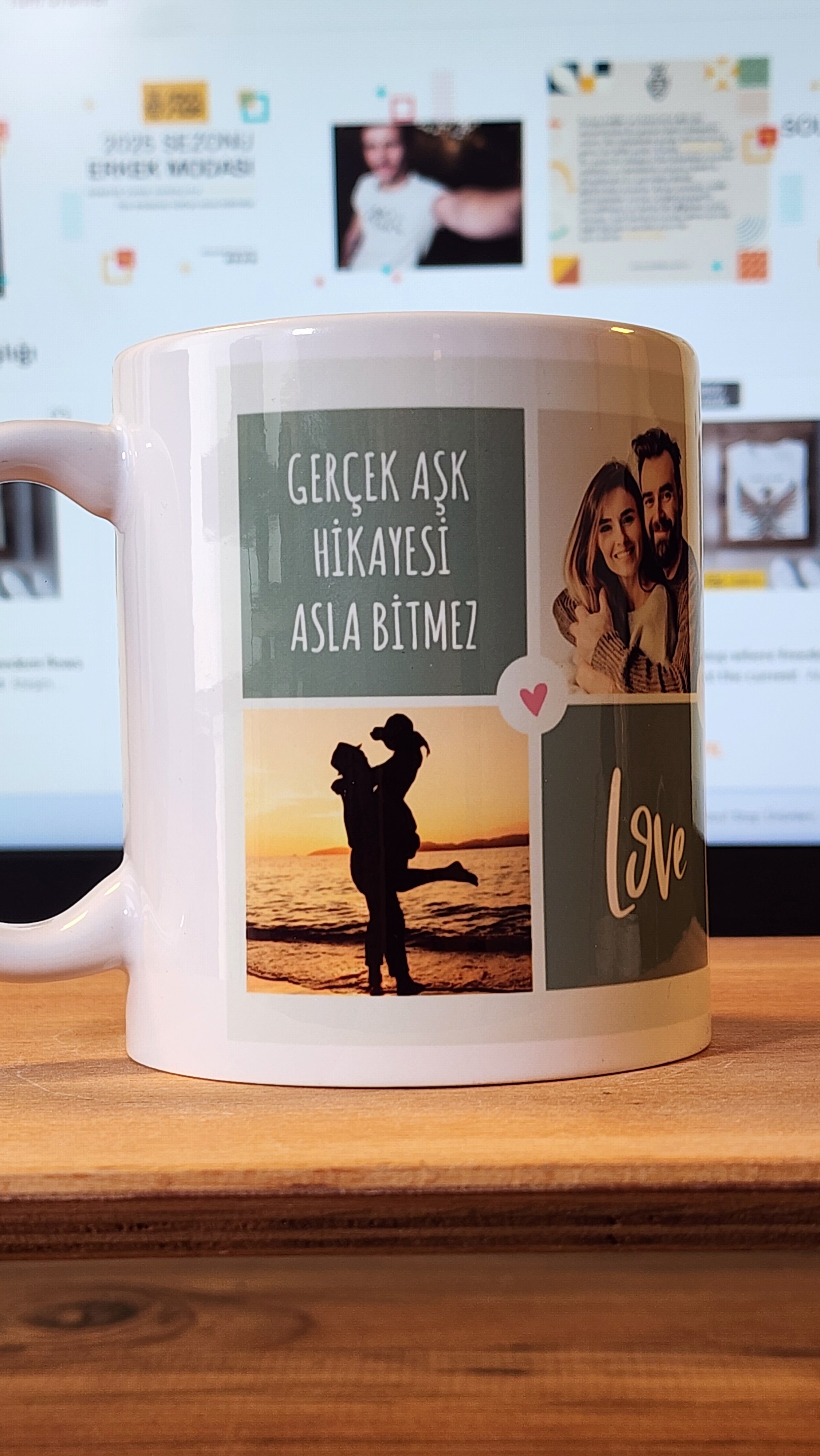 5 Fotoğraflı Kişiye Özel Aşk Kupası – Anılarla Dolu Romantik Hediye - Ücretsiz Kargo