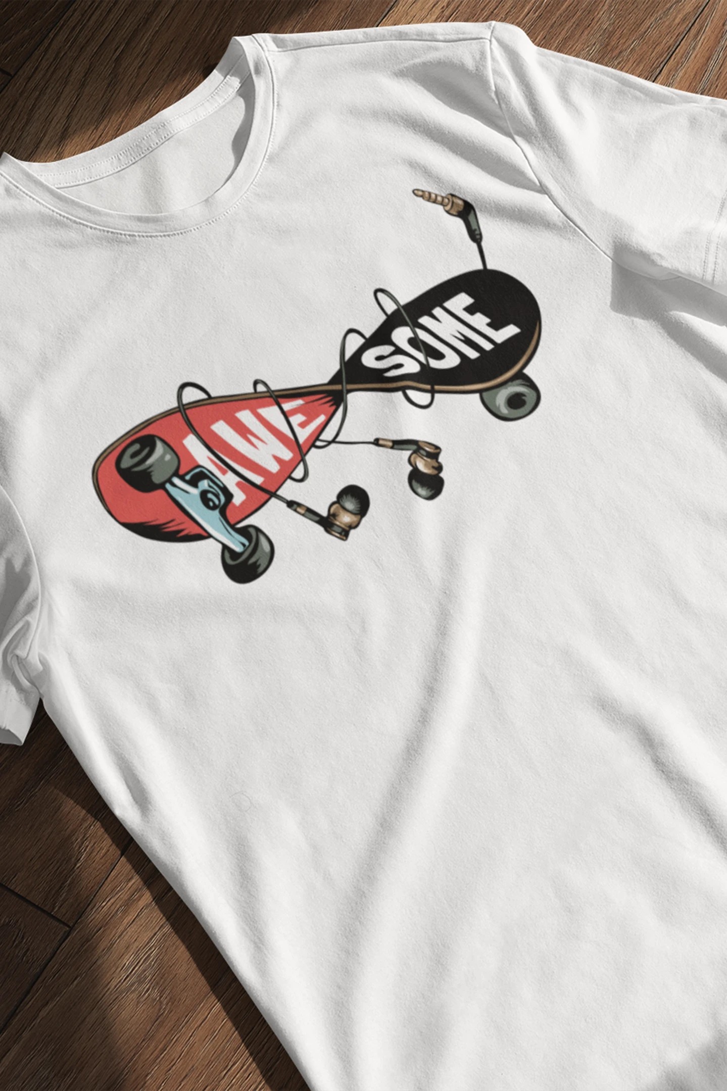 Unisex T-shirt - AWESOME Skate & Müzik Tasarımı | Soul Stop Özgün Tasarımı