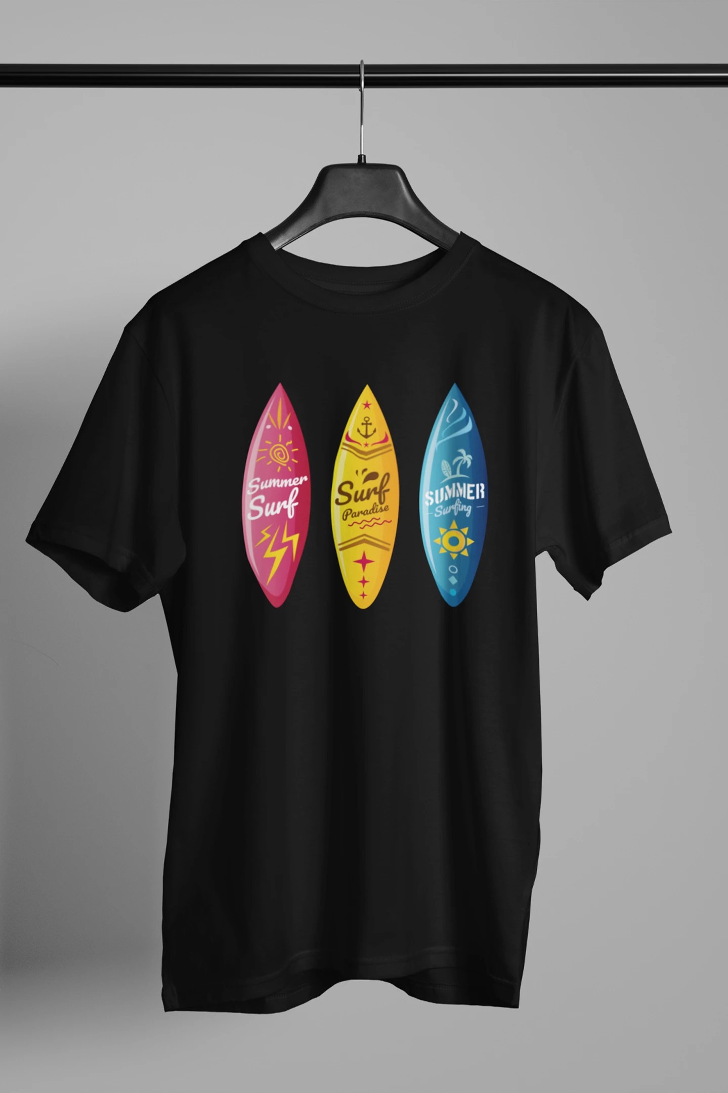 Summer Surfboards Unisex Erkek T-Shirt – Soul Stop Özgün Tasarımı