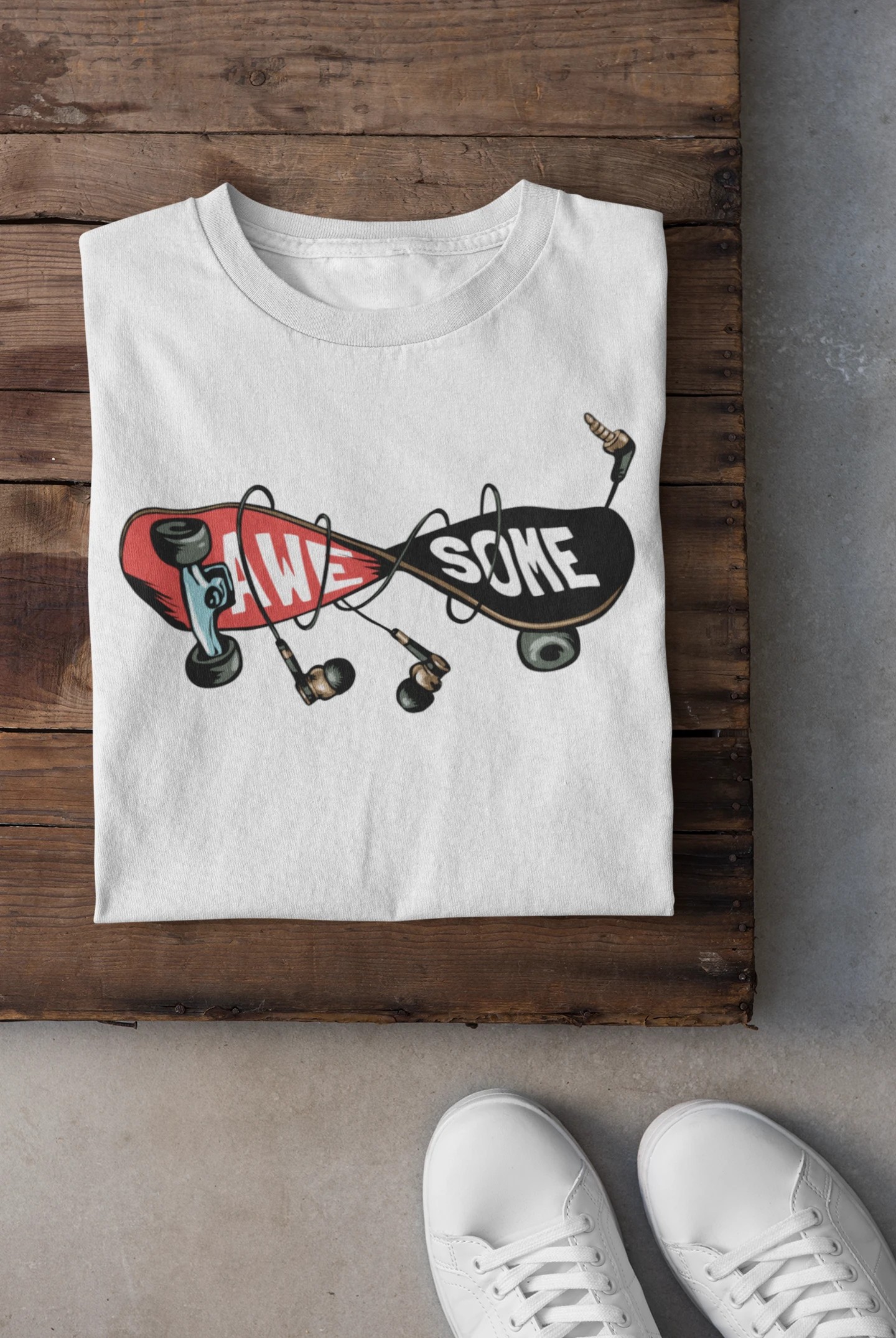Unisex T-shirt - AWESOME Skate & Müzik Tasarımı | Soul Stop Özgün Tasarımı