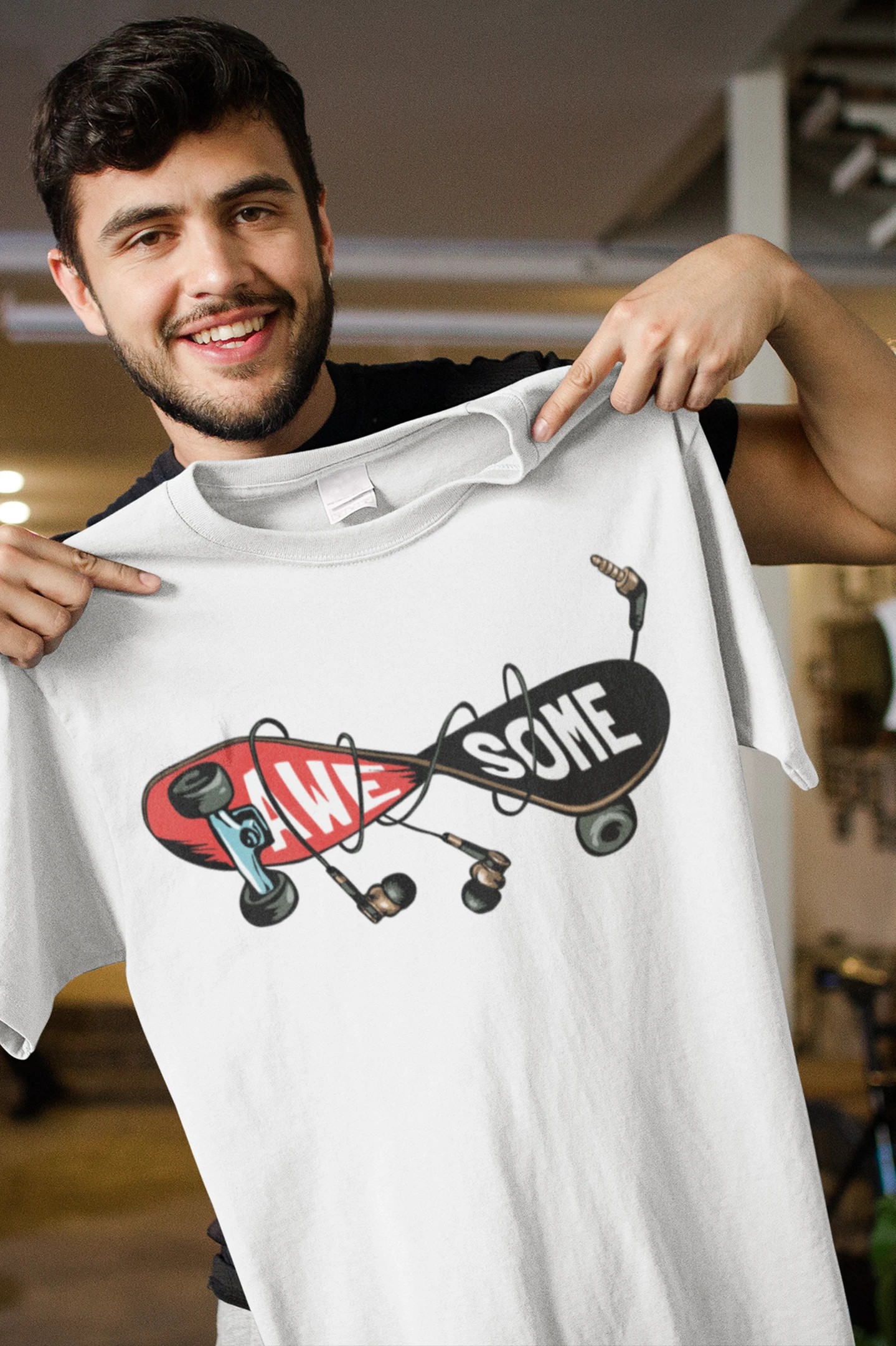 Unisex T-shirt - AWESOME Skate & Müzik Tasarımı | Soul Stop Özgün Tasarımı