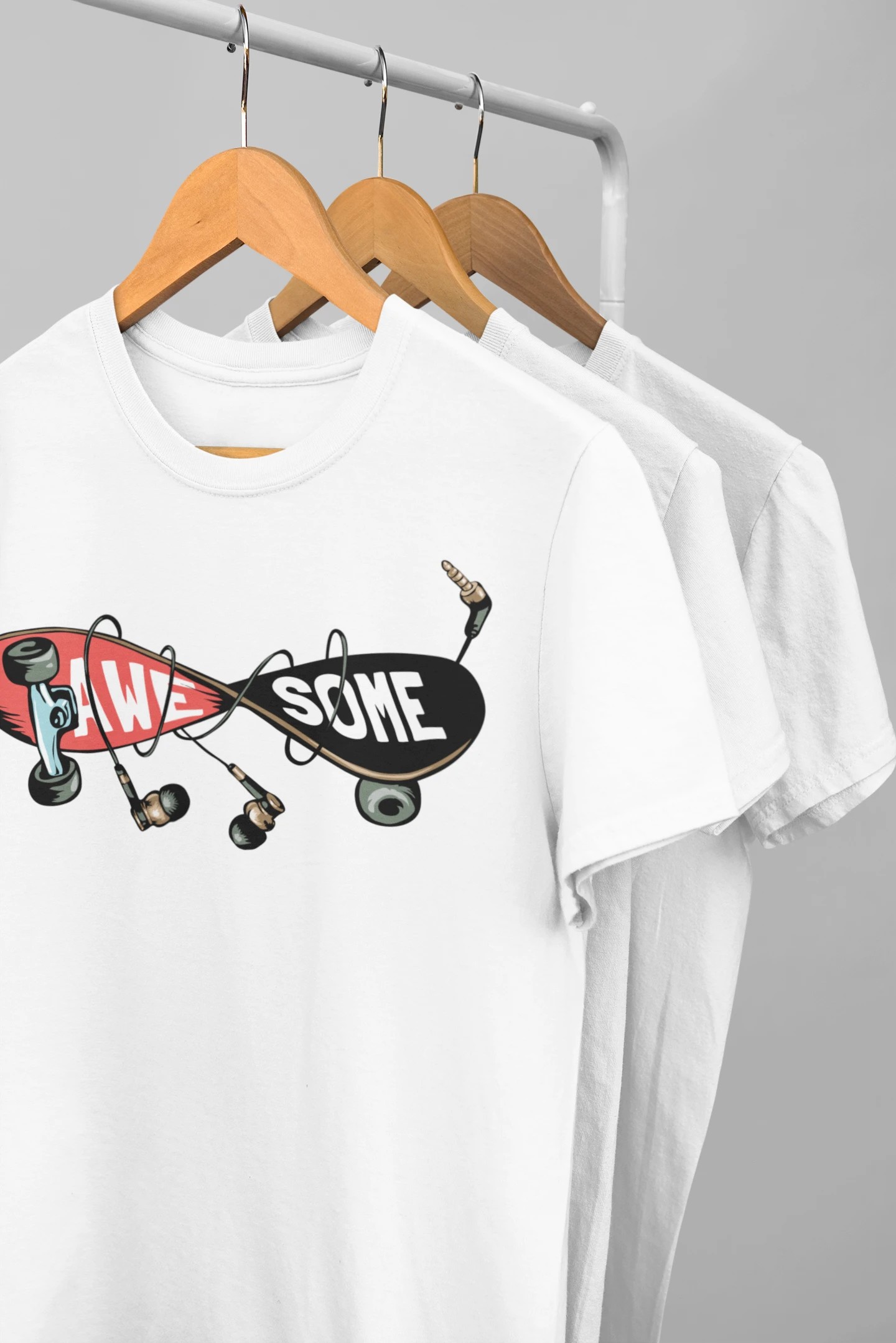 Unisex T-shirt - AWESOME Skate & Müzik Tasarımı | Soul Stop Özgün Tasarımı