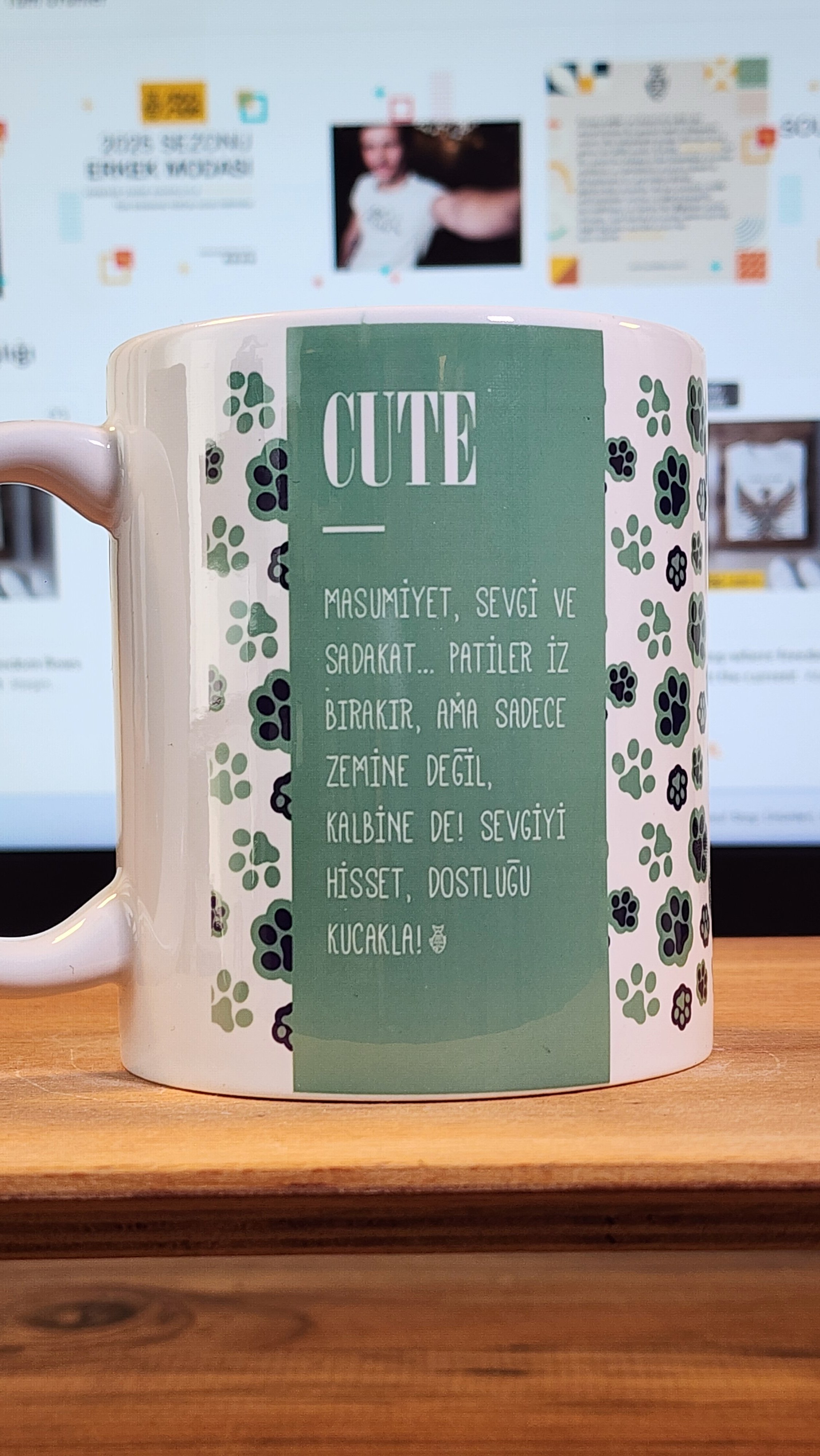 CUTE – Patili Sevgi Temalı Seramik Kupa - Ücretsiz Kargo