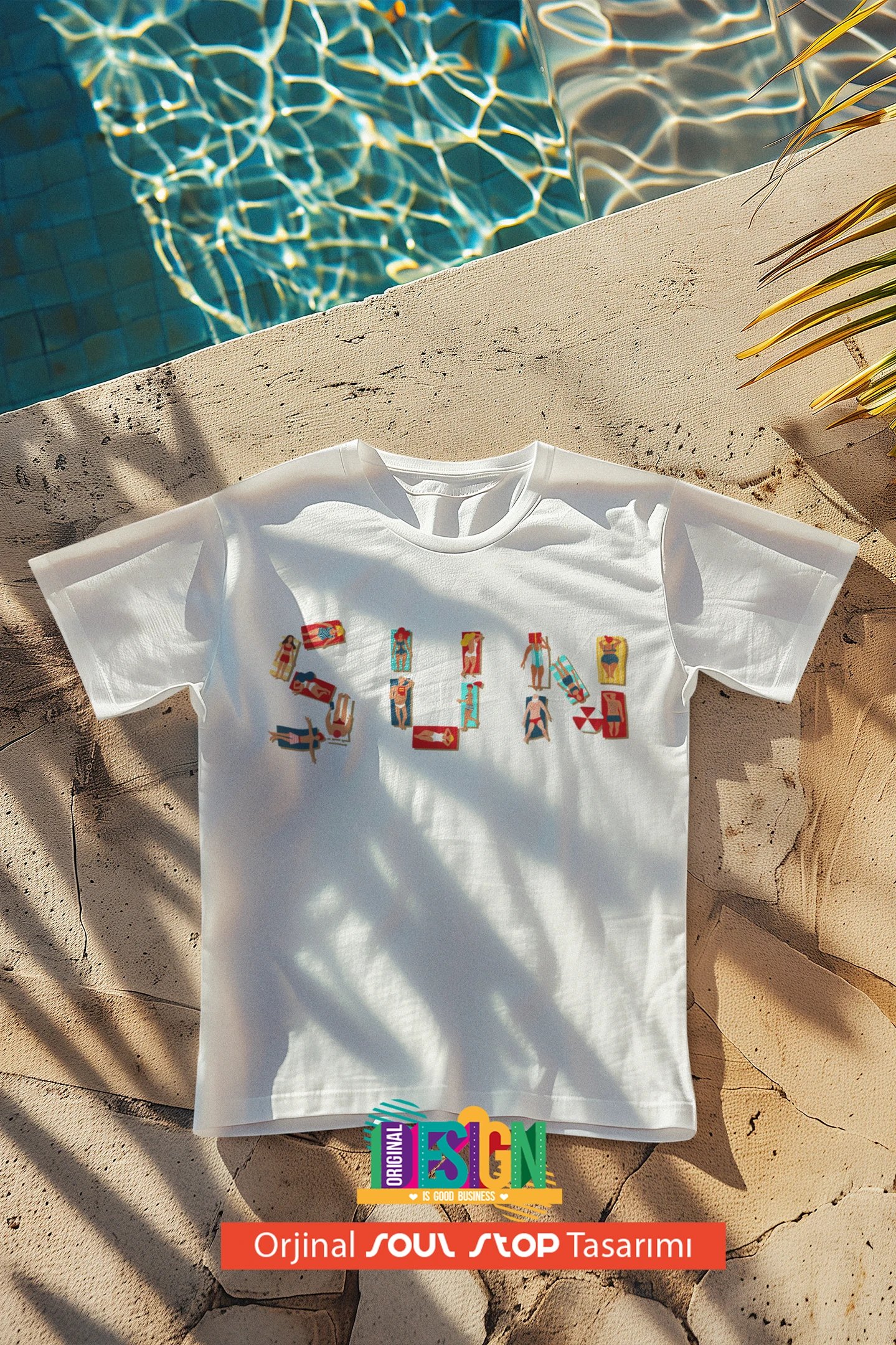 Beach Sun Letters Unisex Erkek T-Shirt – Soul Stop Özgün Tasarımı