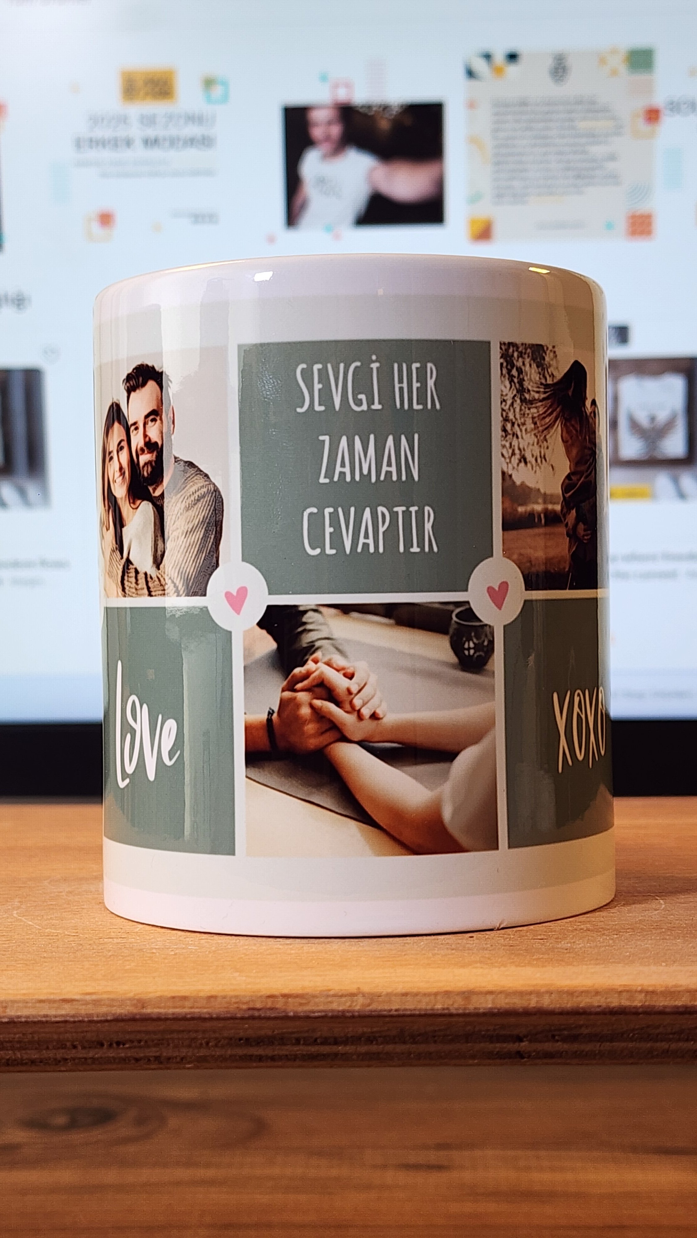 5 Fotoğraflı Kişiye Özel Aşk Kupası – Anılarla Dolu Romantik Hediye - Ücretsiz Kargo