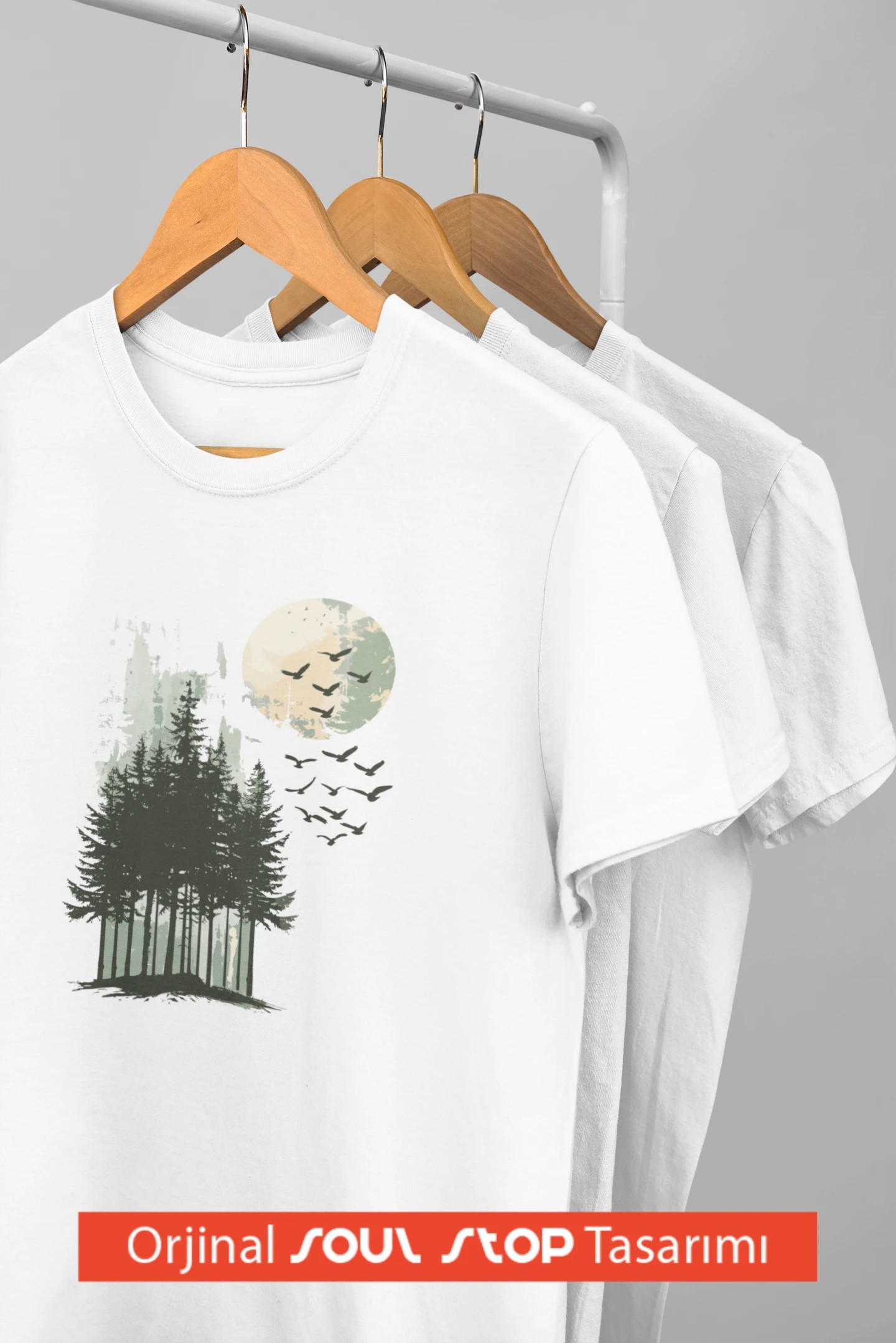  Moonlight Forest Unisex Erkek T-Shirt – Soul Stop Özgün Tasarımı