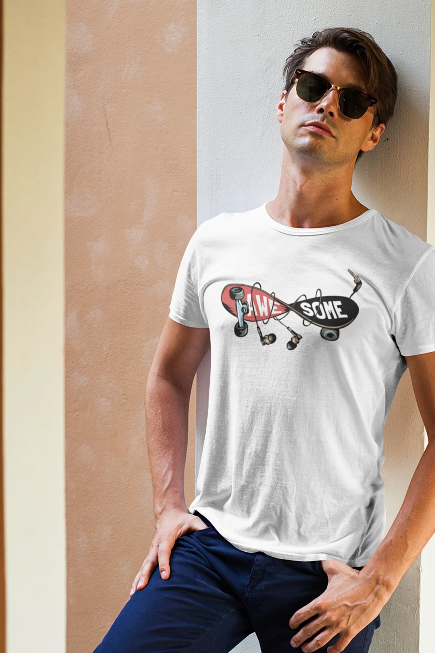 Unisex T-shirt - AWESOME Skate & Müzik Tasarımı | Soul Stop Özgün Tasarımı