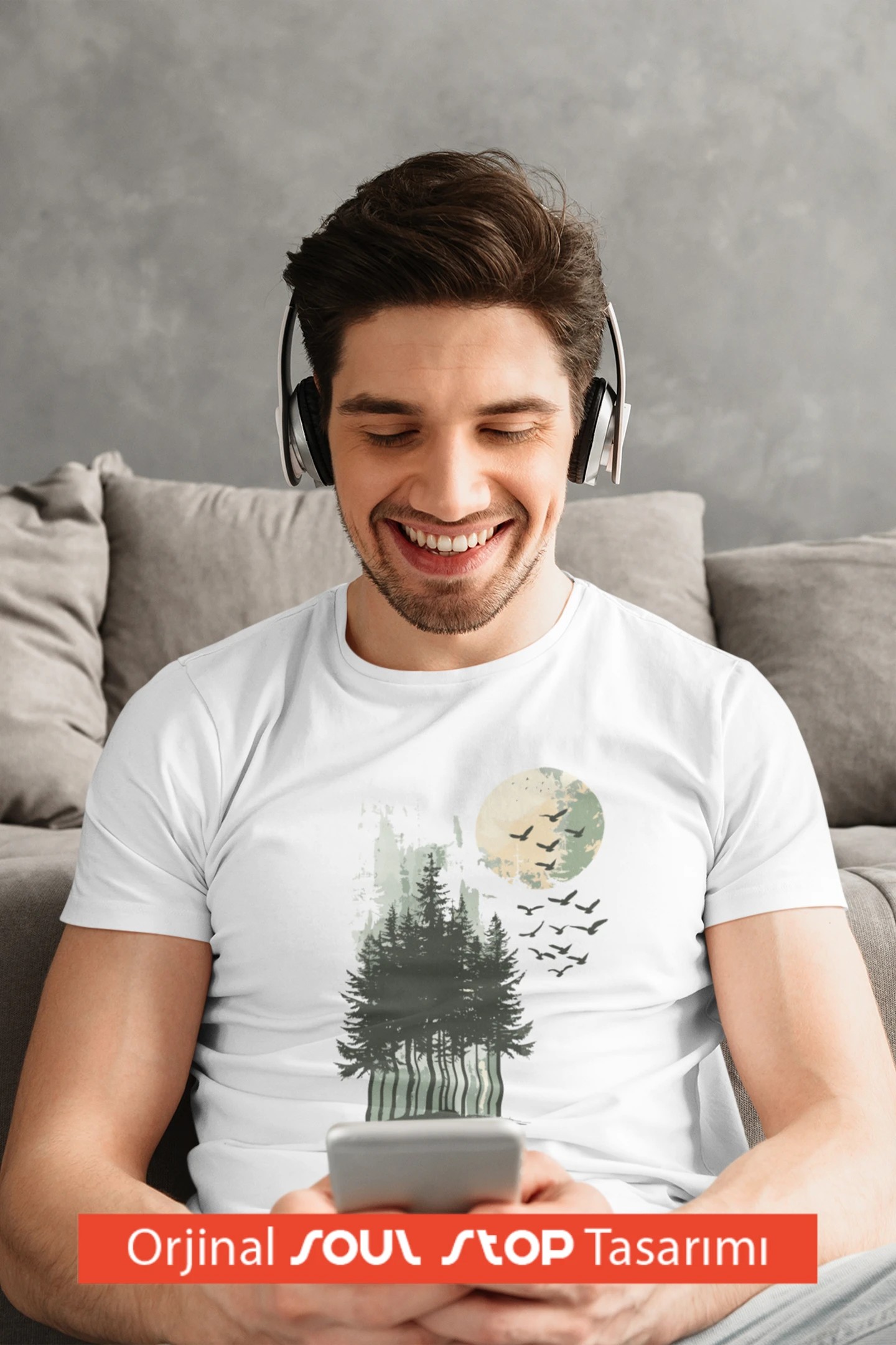  Moonlight Forest Unisex Erkek T-Shirt – Soul Stop Özgün Tasarımı