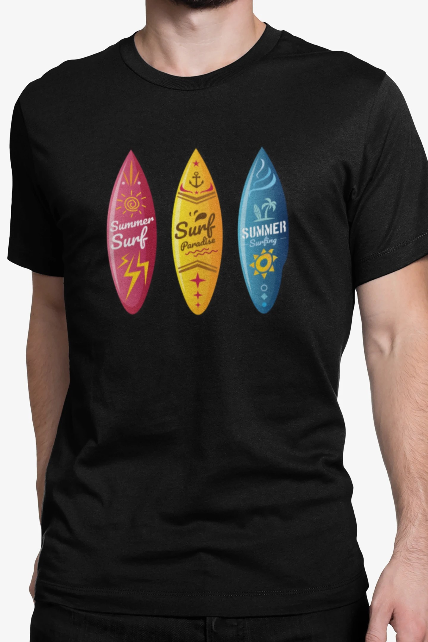 Summer Surfboards Unisex Erkek T-Shirt – Soul Stop Özgün Tasarımı