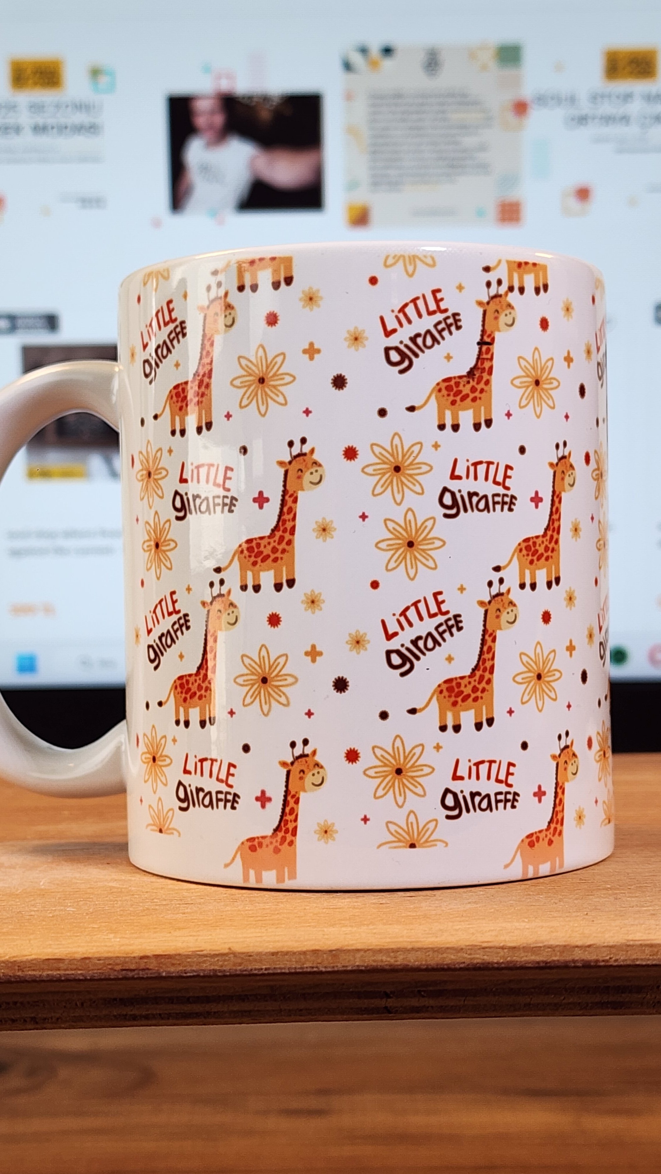  Little Giraffe Desenli Sevimli Kupa - Ücretsiz Kargo