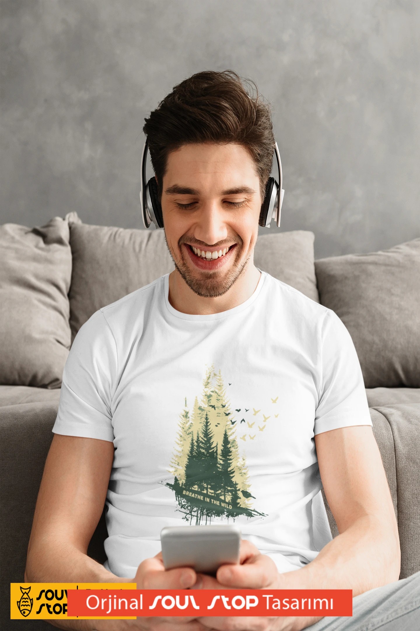  Breathe in the Wild Unisex Erkek T-Shirt – Soul Stop Özgün Tasarımı