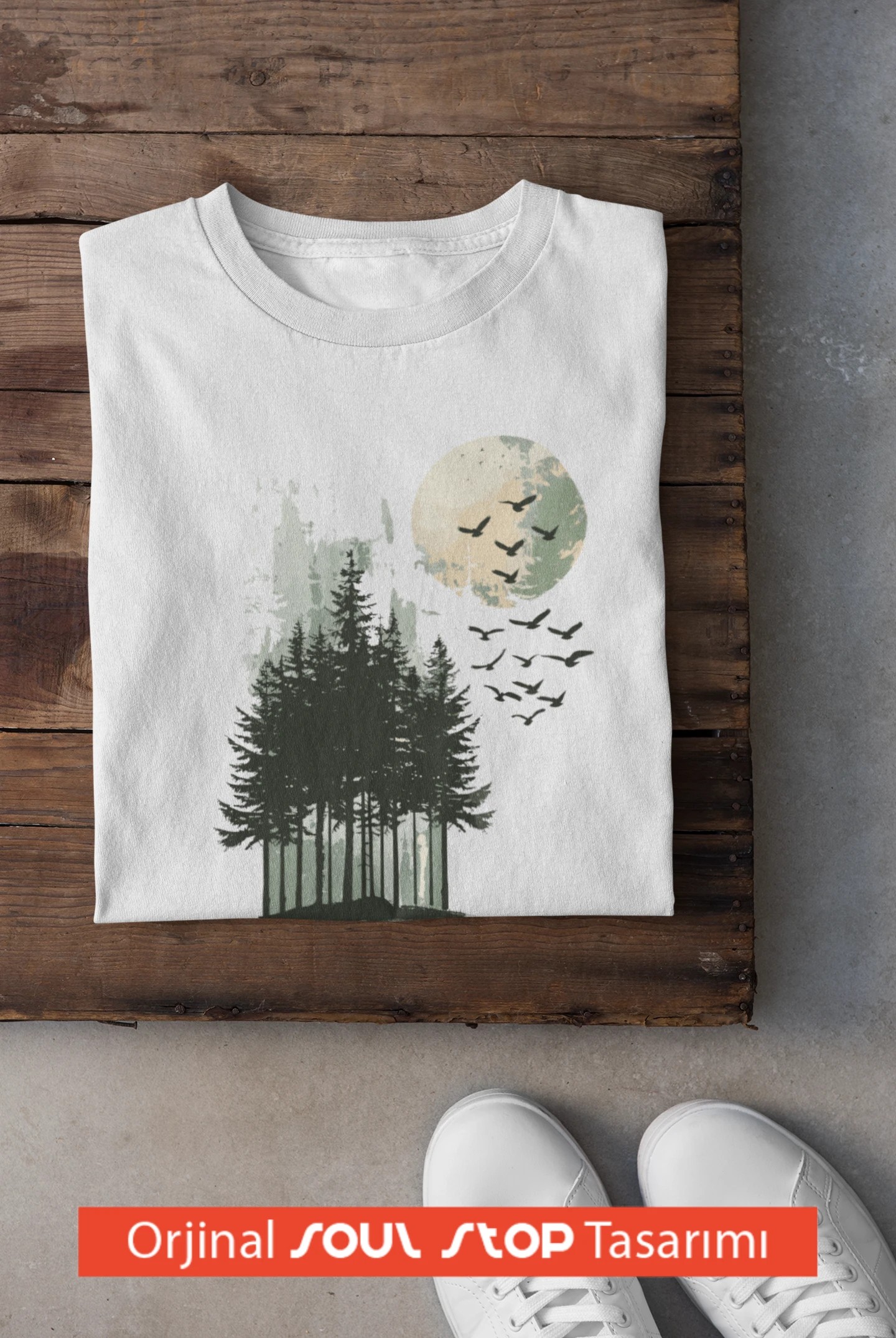  Moonlight Forest Unisex Erkek T-Shirt – Soul Stop Özgün Tasarımı