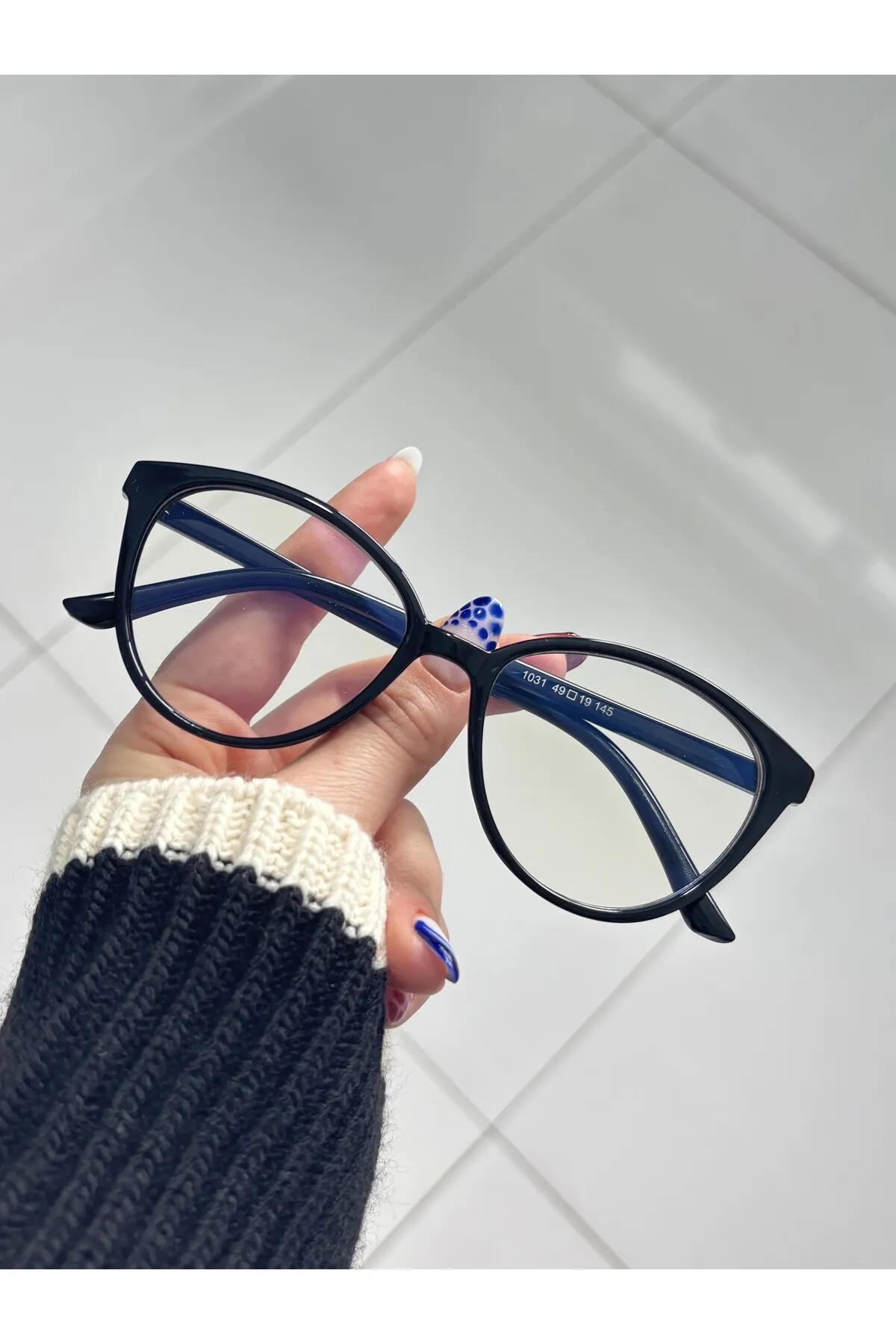 Mavi Işık Korumalı Cat Eye Gözlük Black