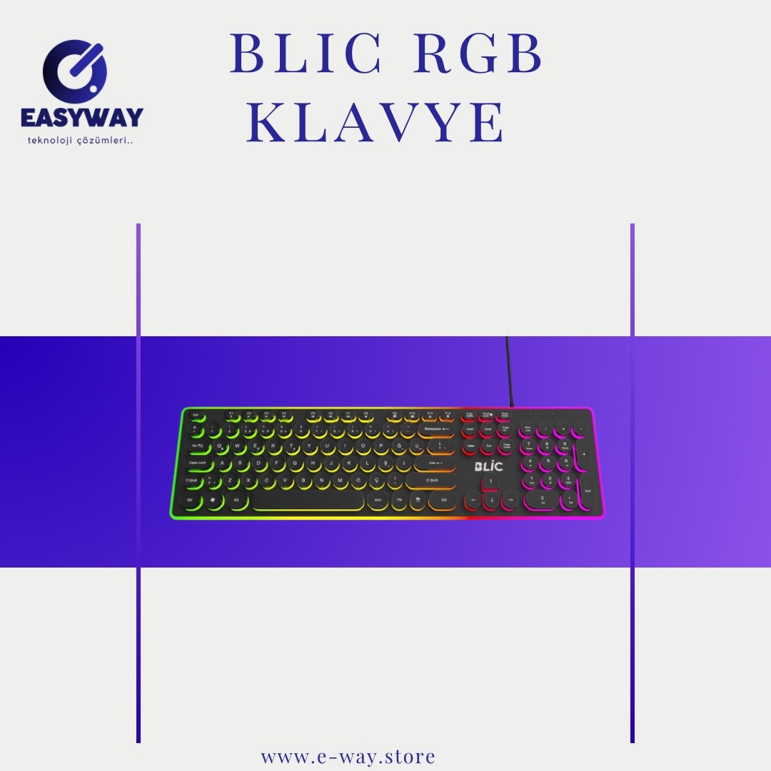 BLIC RGB Aydınlatmalı Q Klavye – Şıklık ve Konfor Bir Arada!