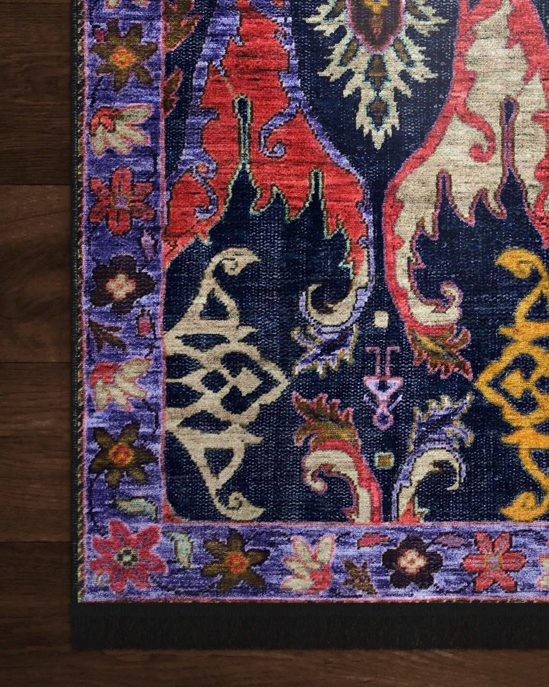 Montis Halı Aurum 454013 Lacivert Parlak Yumuşak Dokuma Taban Otantik Uşak Halı