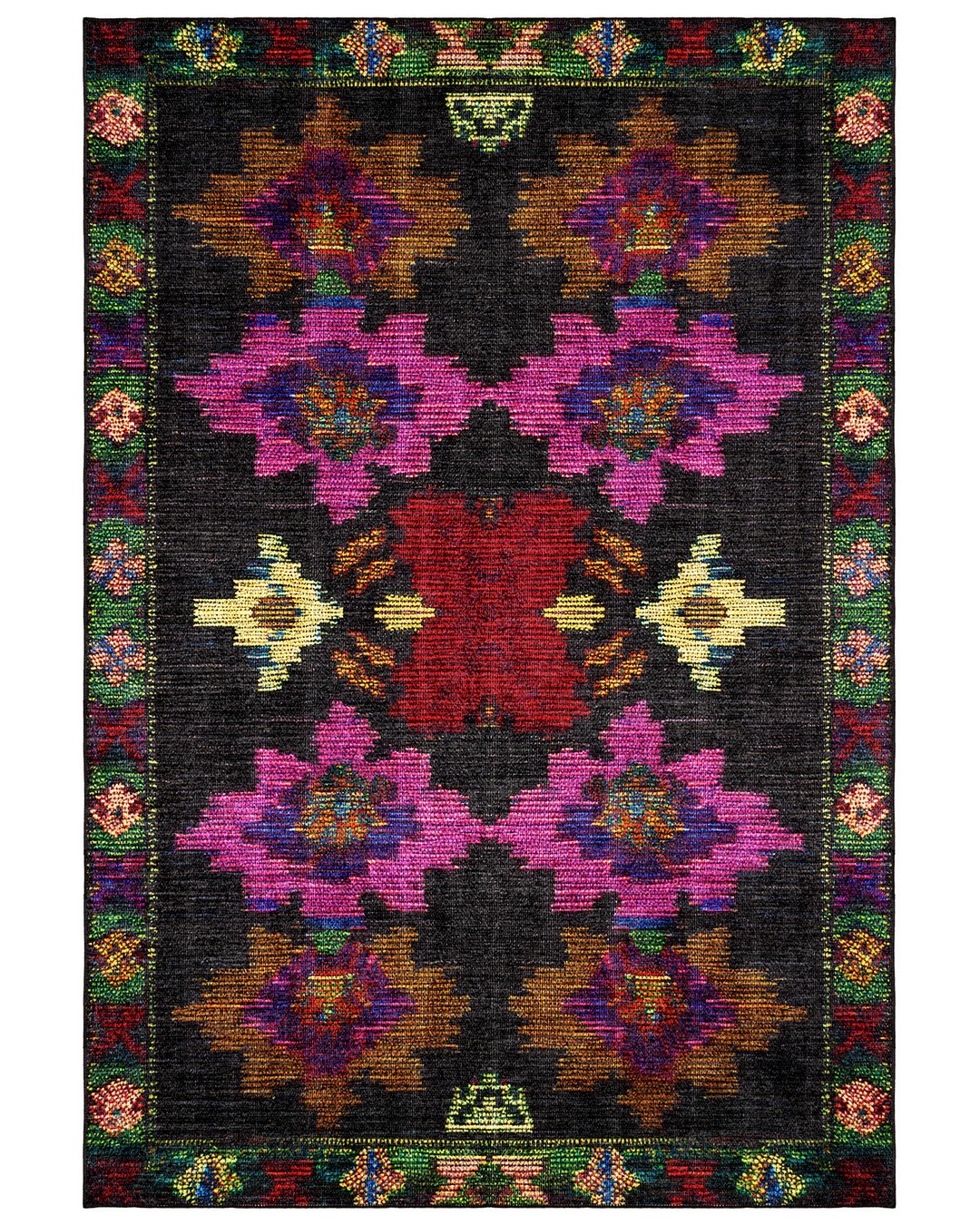 Montis Halı Liber 03006 Antrasit Dokuma Taban Etnik Halı