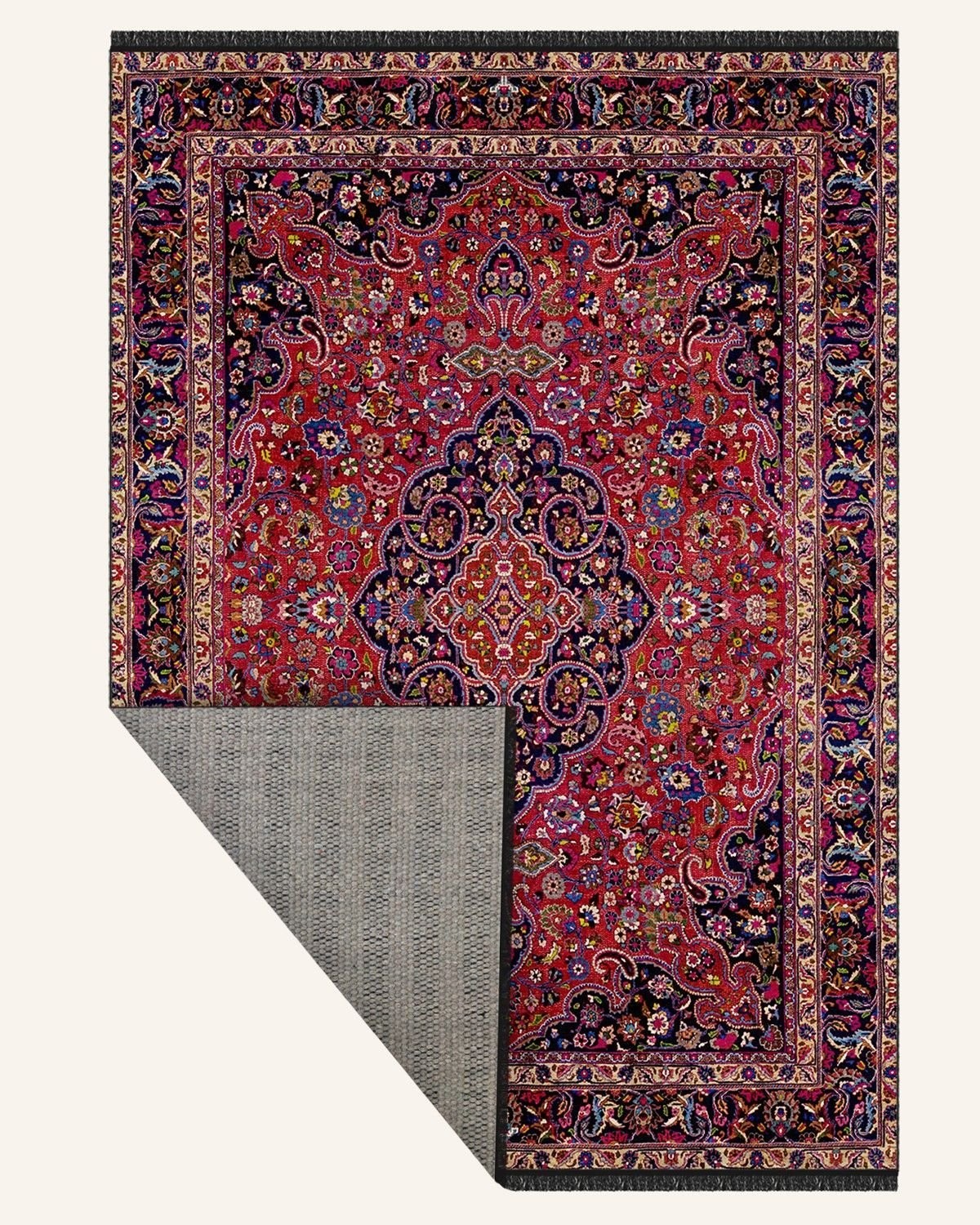 Montis Halı Gratia 166003 Bordo Parlak Yumuşak Dokuma Taban Renkli Otantik Halı
