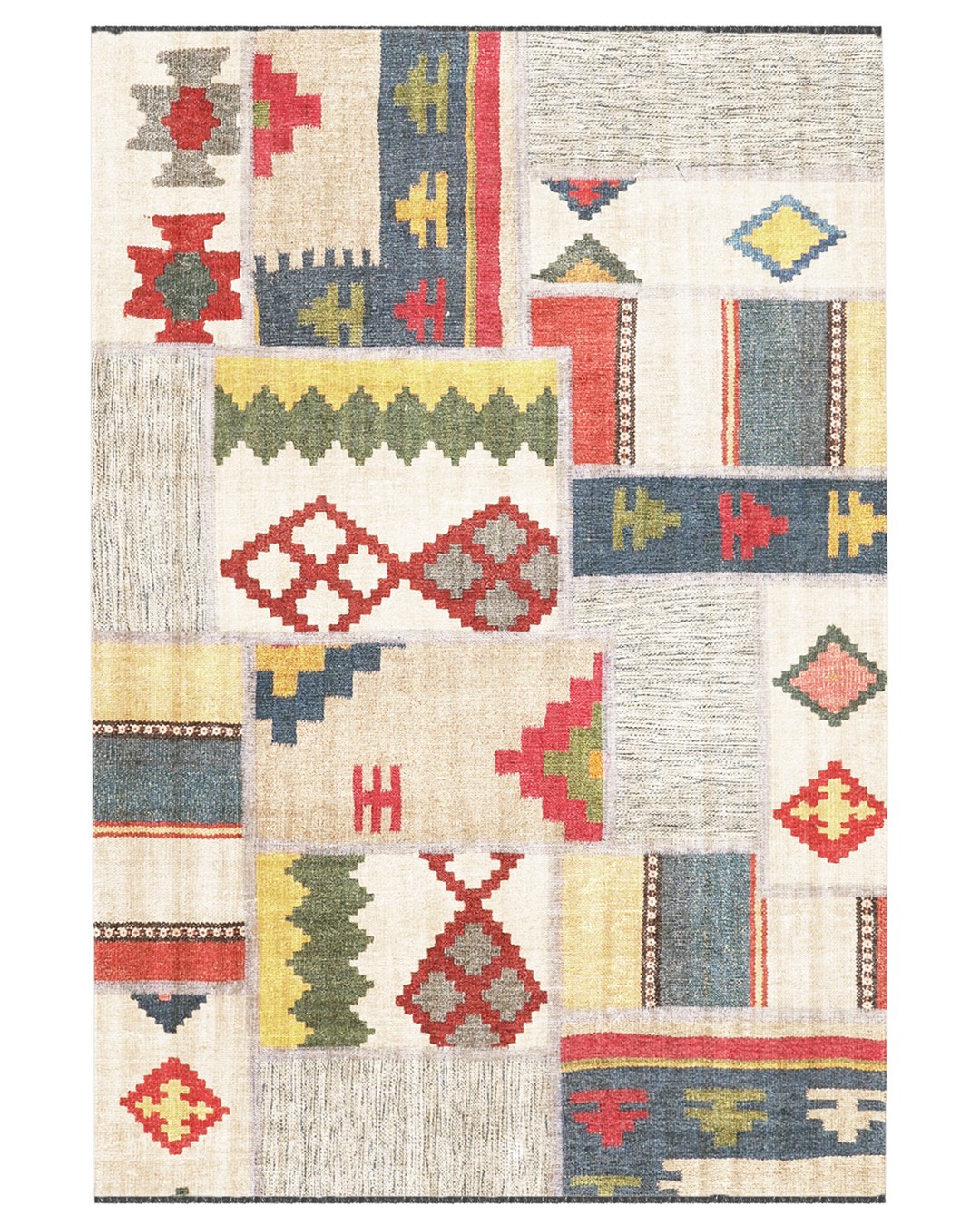 Mensis 014 Dokuma Şönil Patchwork Halı - 160x230