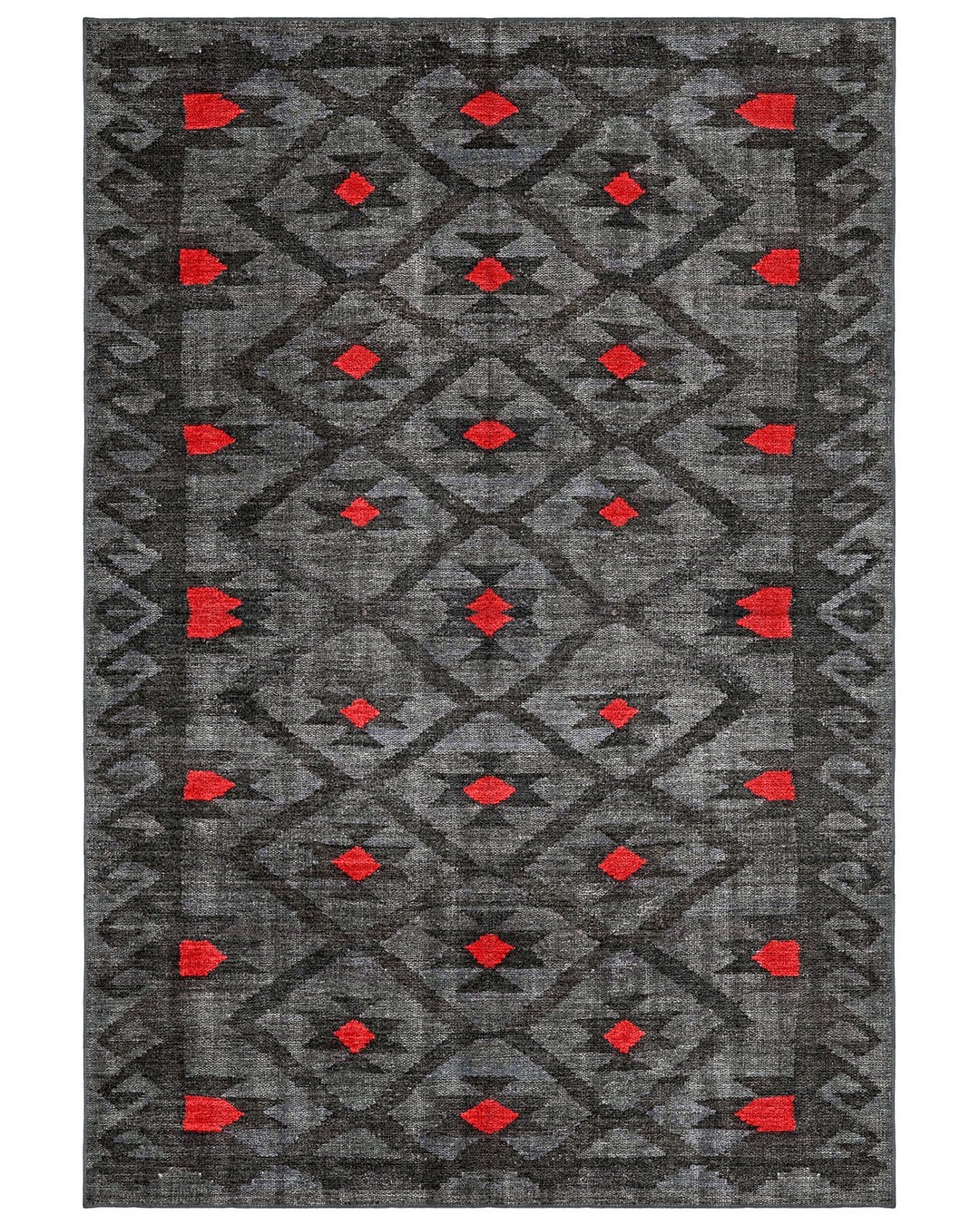 Montis Halı Vivere 35011 Siyah Dokuma Taban Etnik Kilim Halı