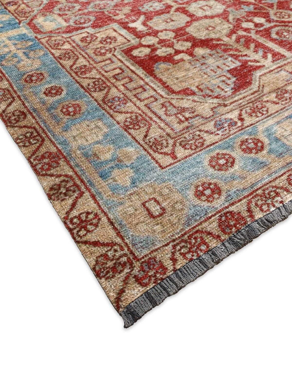 Montis Halı Hedera 19005 Kırmızı Şönil Dokuma Renkli Eskitme Makine Halısı
