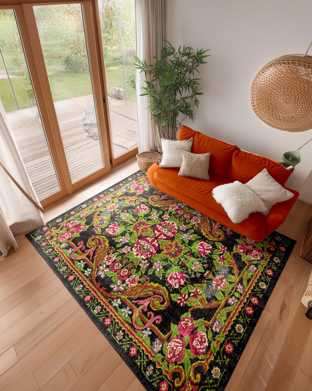 Montis Halı Diem 63057 Siyah Renkli Dokuma Taban Karabağ Halı