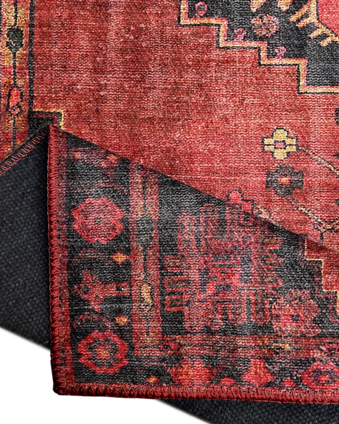 Montis Halı Loci 53015 Kırmızı Dokuma Taban Eskitme Halı